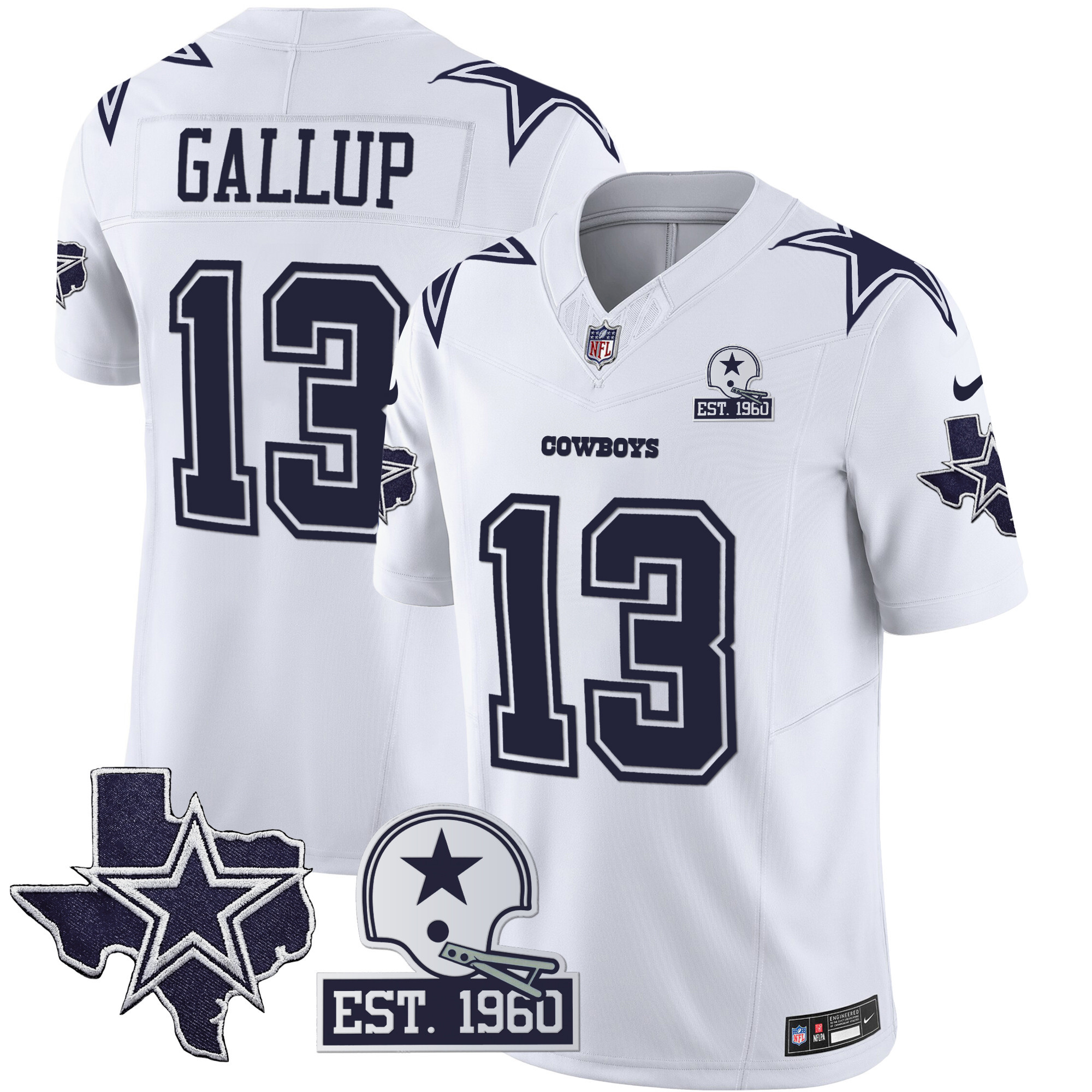 Men's Cowboys Throwback Texas Patch Vapor Limited Jersey - All Stitched - Image 23