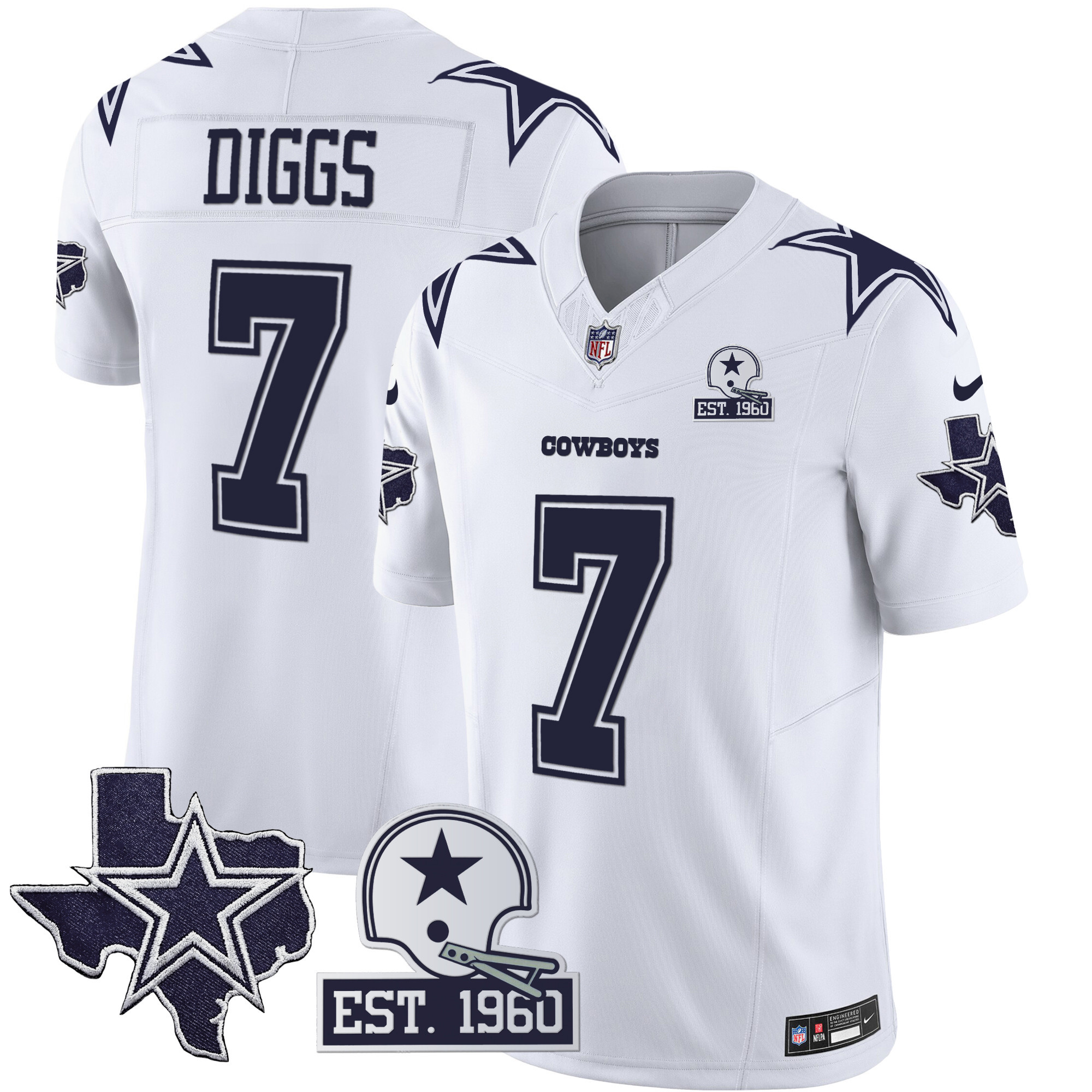 Men's Cowboys Throwback Texas Patch Vapor Limited Jersey - All Stitched - Image 21