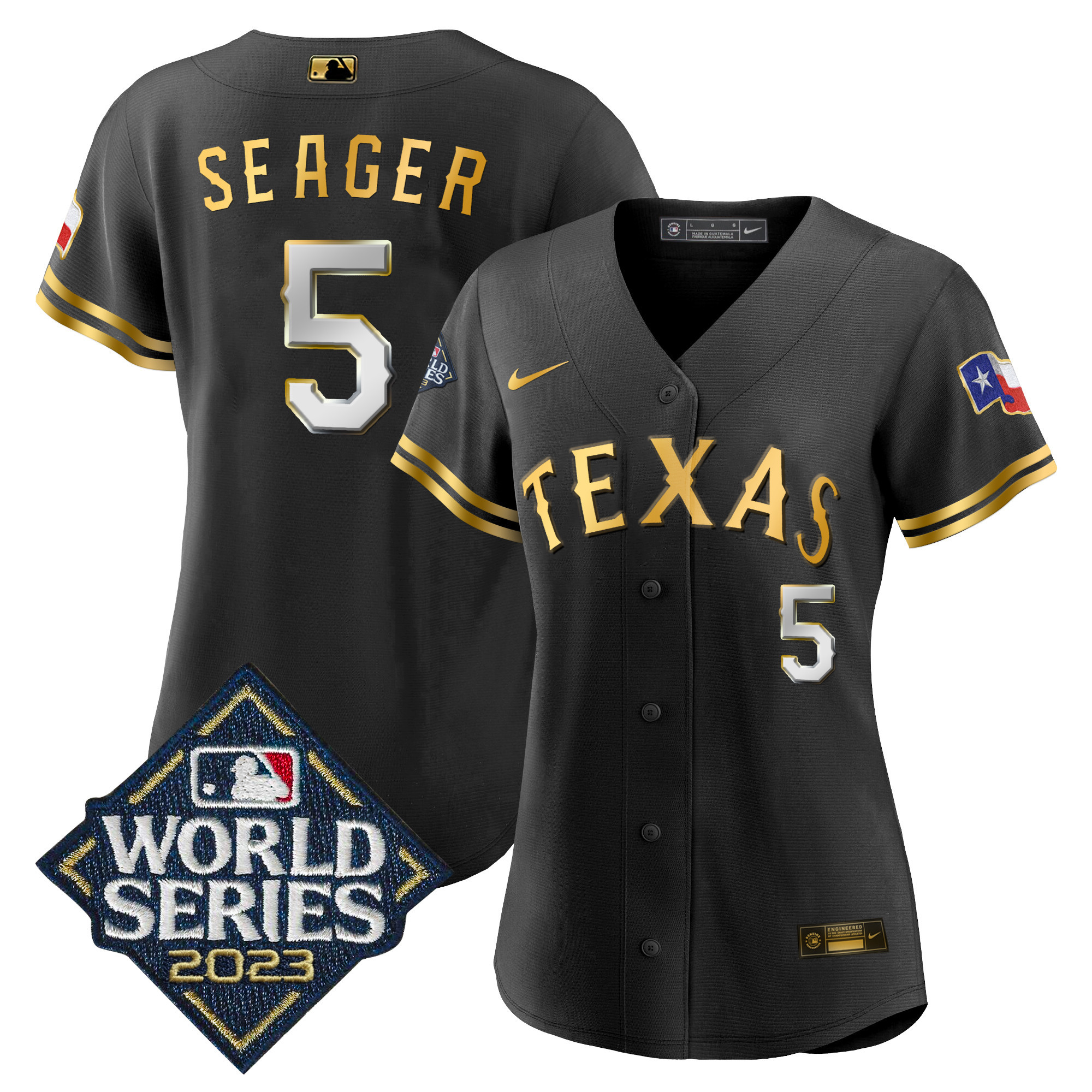 Women's Texas Rangers 2023 World Series Baseball Jersey - All Stitched