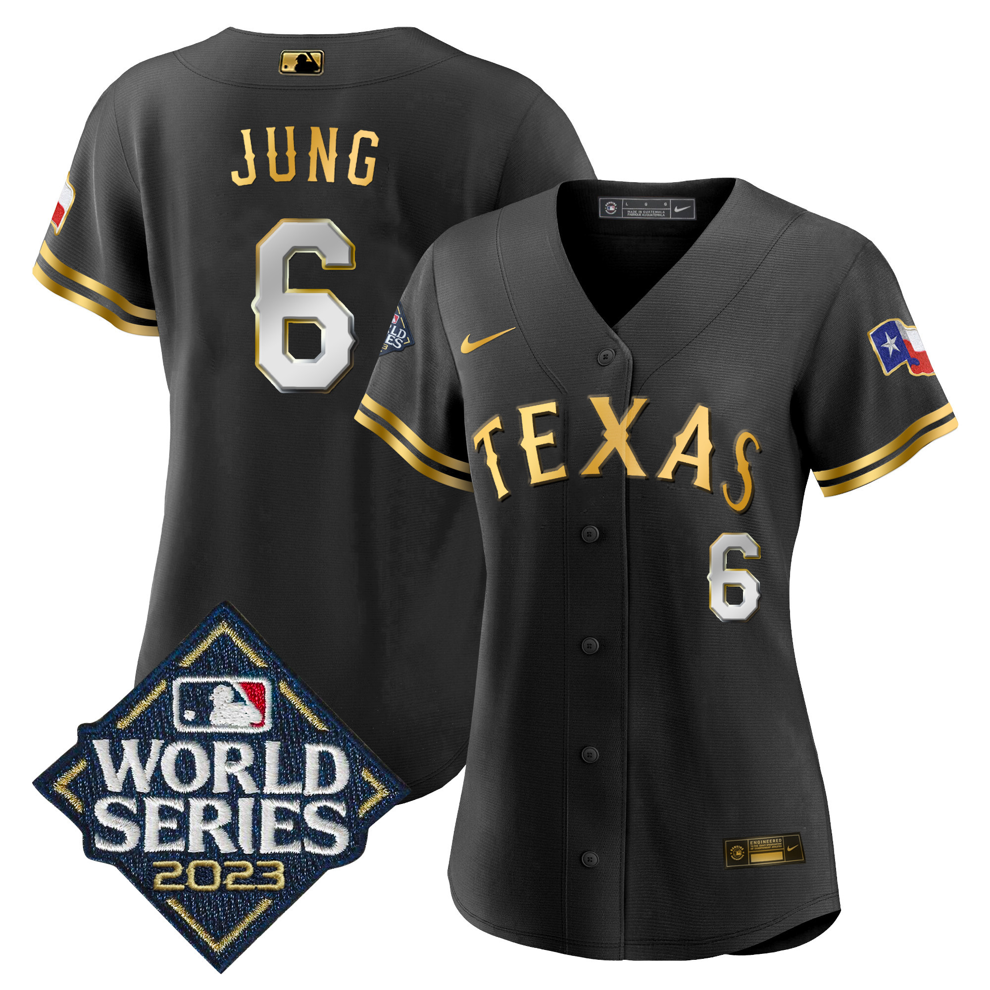 Women's Texas Rangers 2023 World Series Baseball Jersey - All Stitched - Image 6