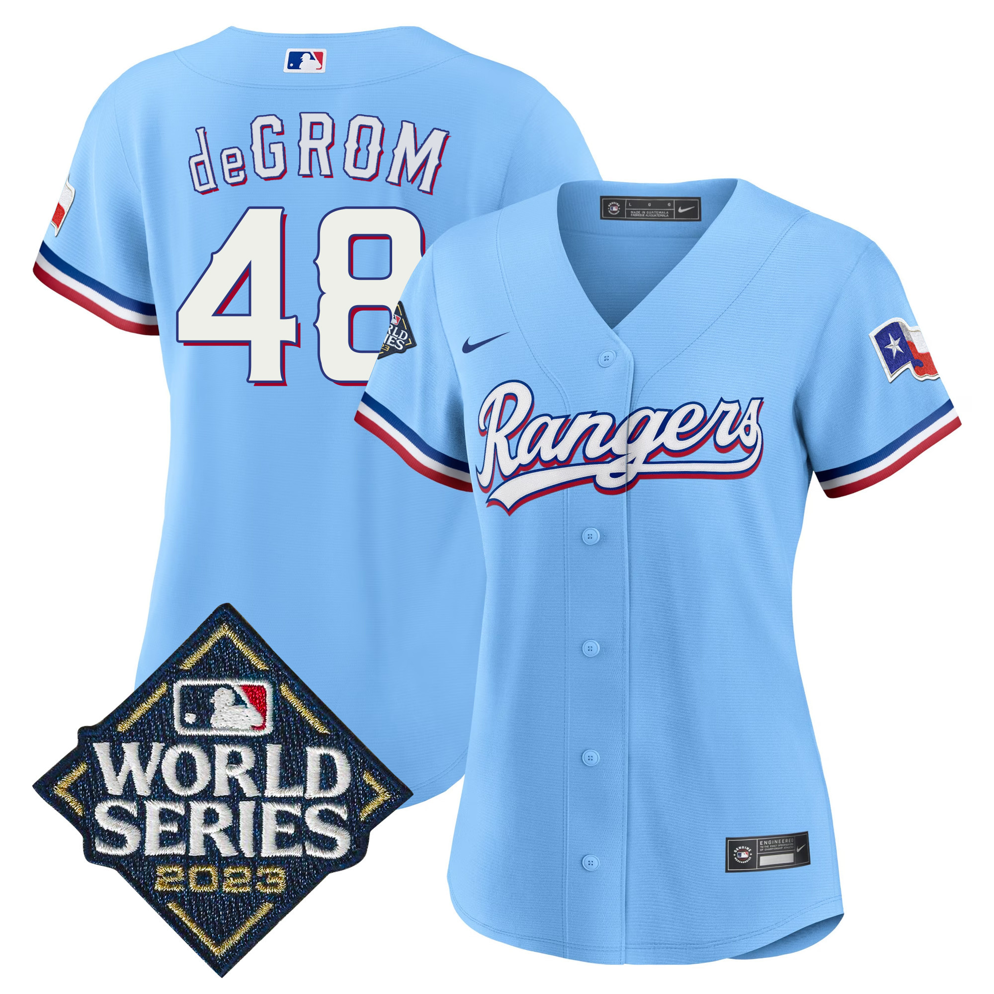 Women's Texas Rangers 2023 World Series Baseball Jersey - All Stitched - Image 39