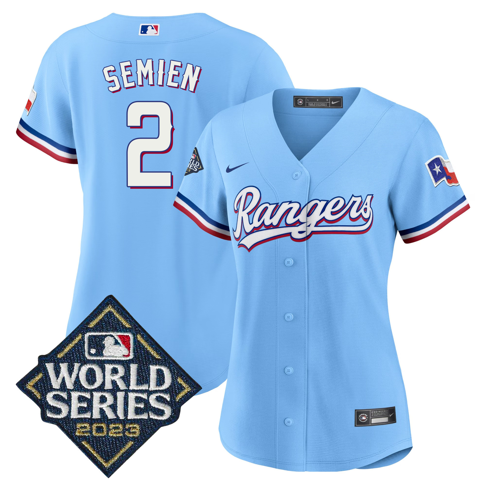 Women's Texas Rangers 2023 World Series Baseball Jersey - All Stitched - Image 38