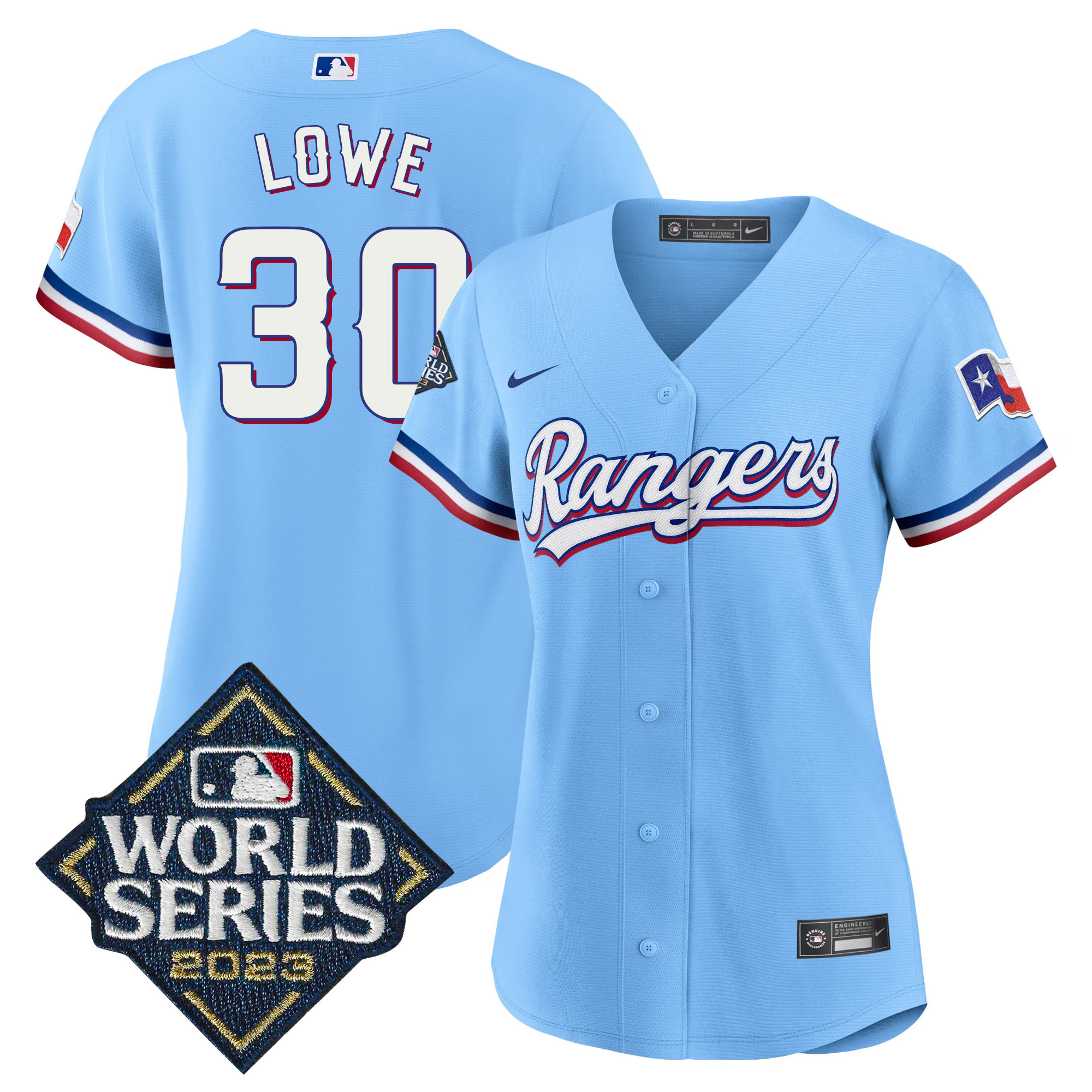 Women's Texas Rangers 2023 World Series Baseball Jersey - All Stitched - Image 40