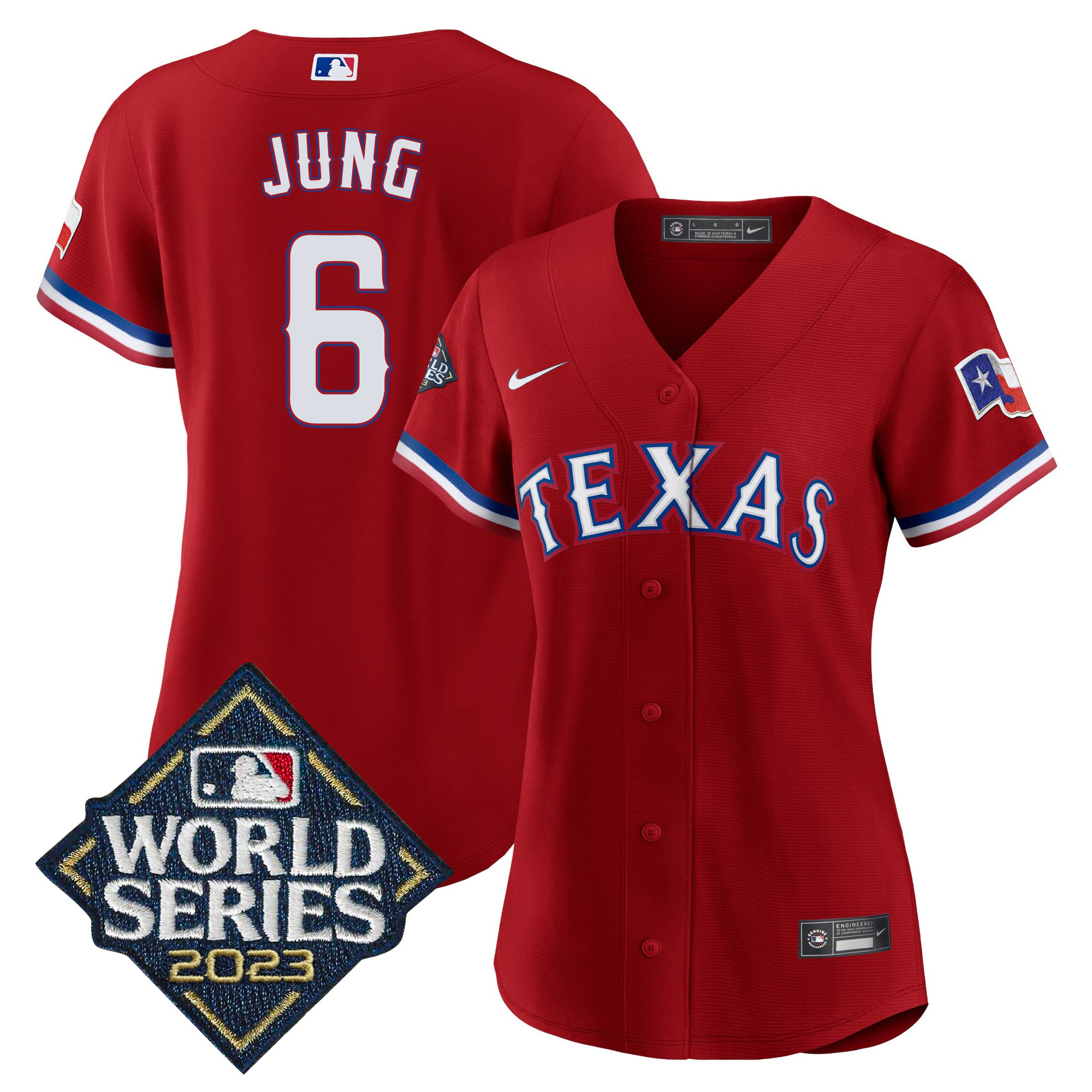 Women's Texas Rangers 2023 World Series Baseball Jersey - All Stitched - Image 33