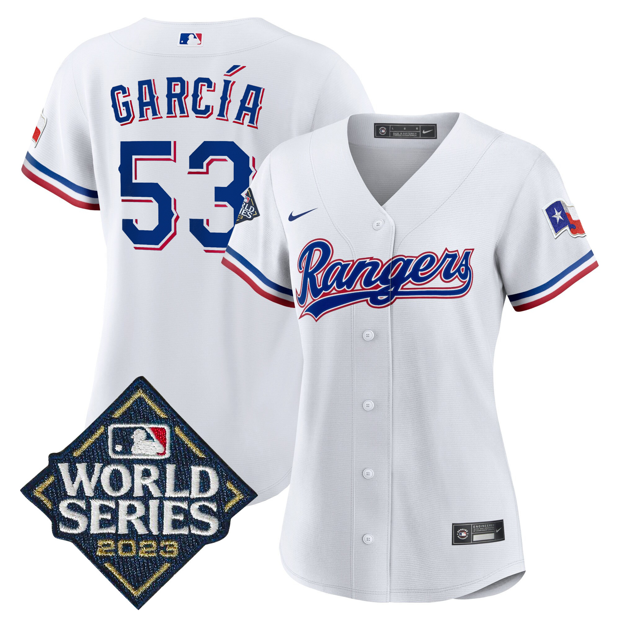 Women's Texas Rangers 2023 World Series Baseball Jersey - All Stitched - Image 23