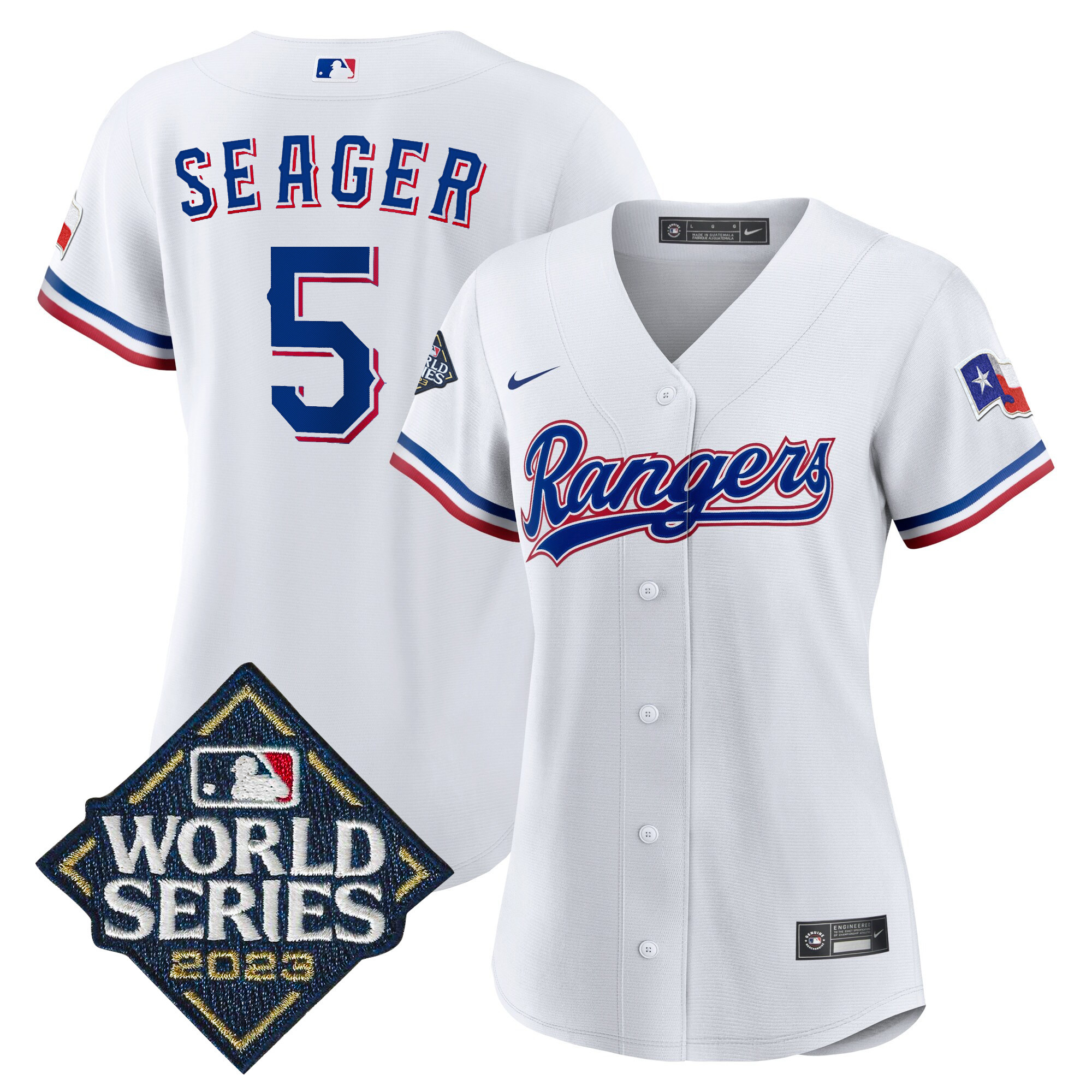 Women's Texas Rangers 2023 World Series Baseball Jersey - All Stitched - Image 19