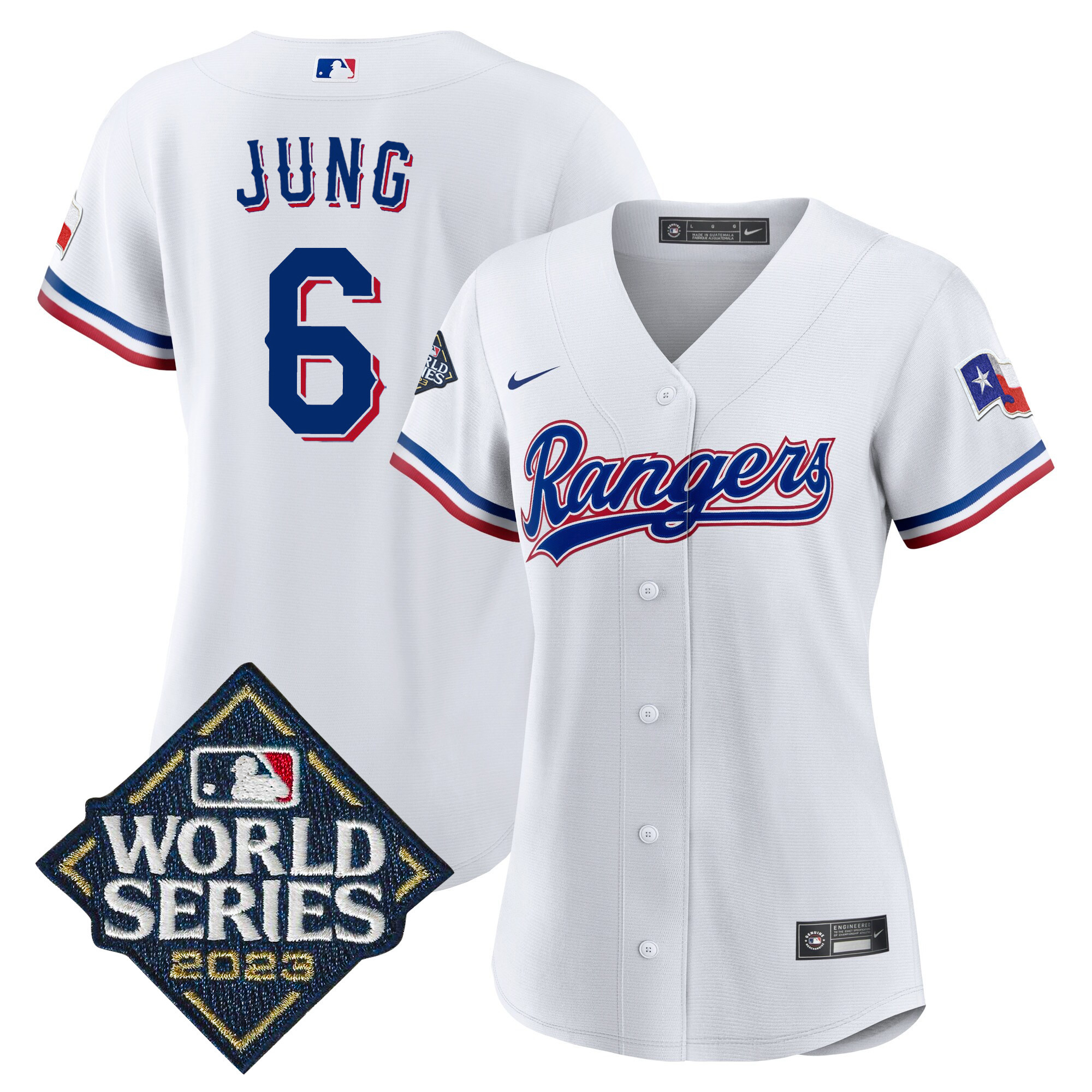 Women's Texas Rangers 2023 World Series Baseball Jersey - All Stitched - Image 24