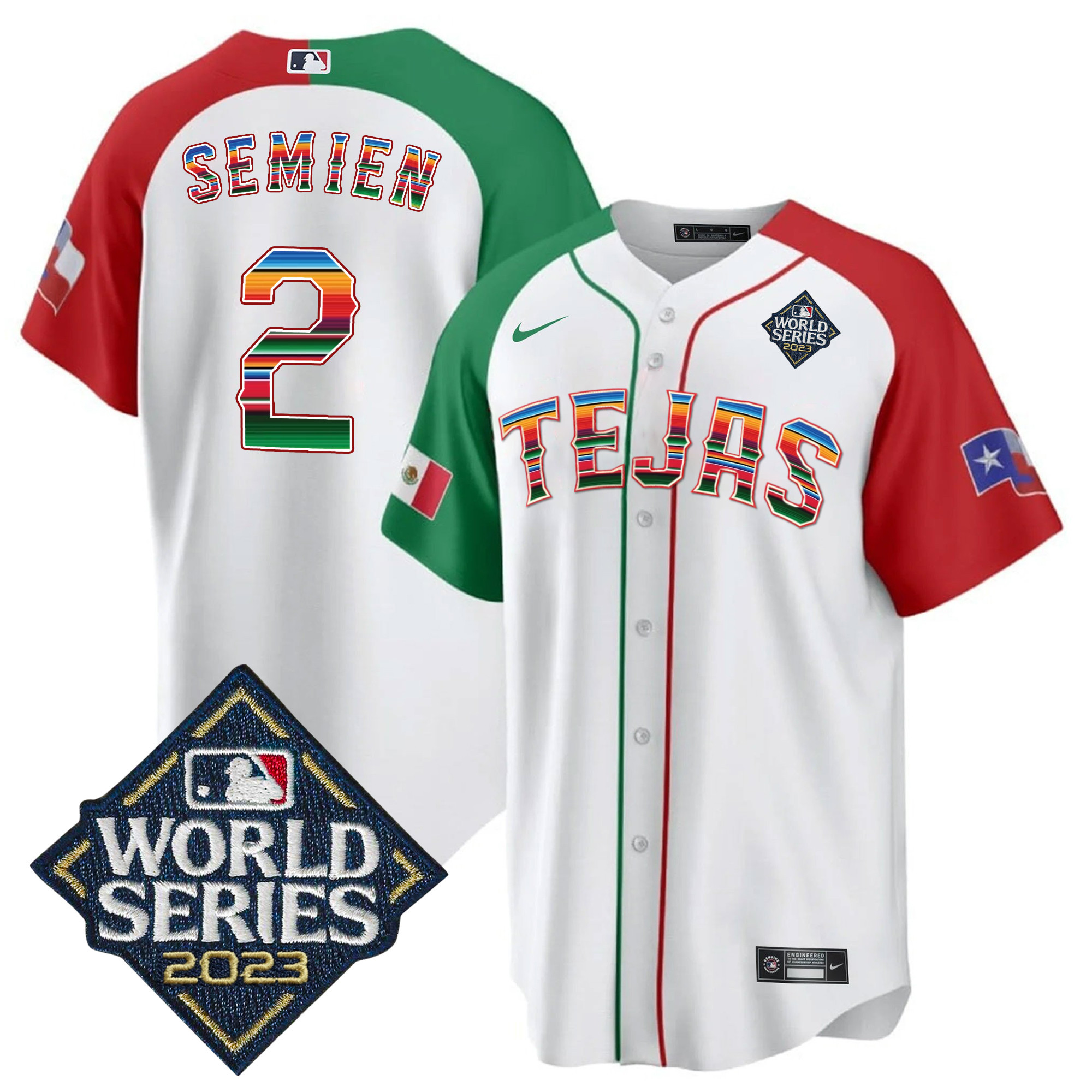 Men's Texas Rangers 2023 World Series Mexico Jersey - All Stitched - Image 33