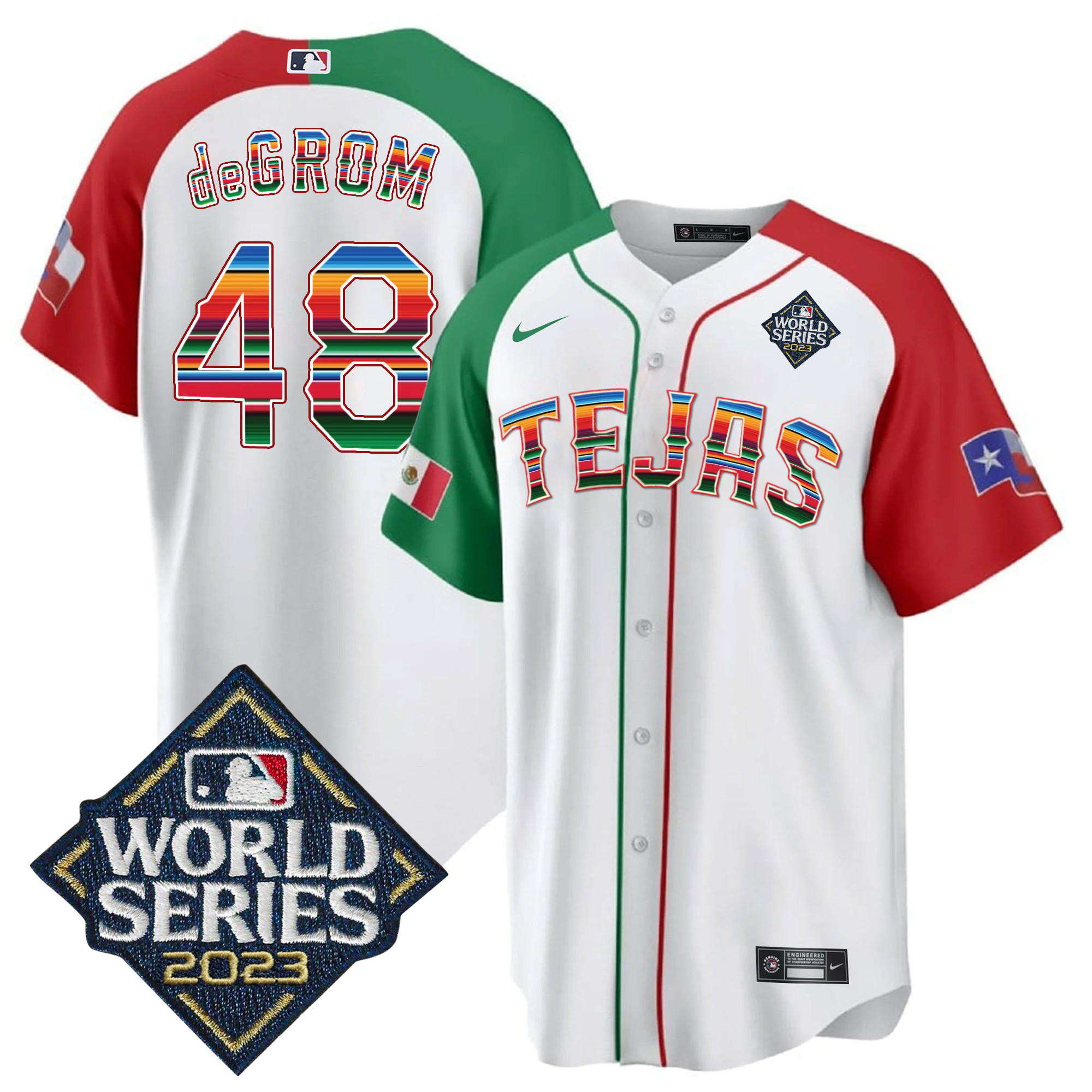 Men's Texas Rangers 2023 World Series Mexico Jersey - All Stitched - Image 30