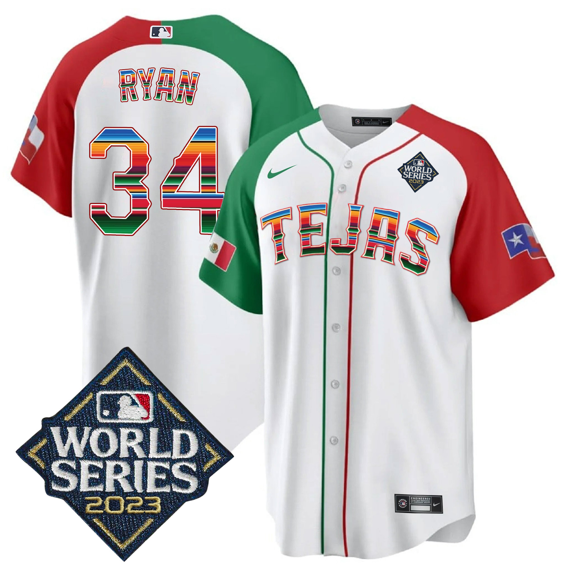 Men's Texas Rangers 2023 World Series Mexico Jersey - All Stitched - Image 29