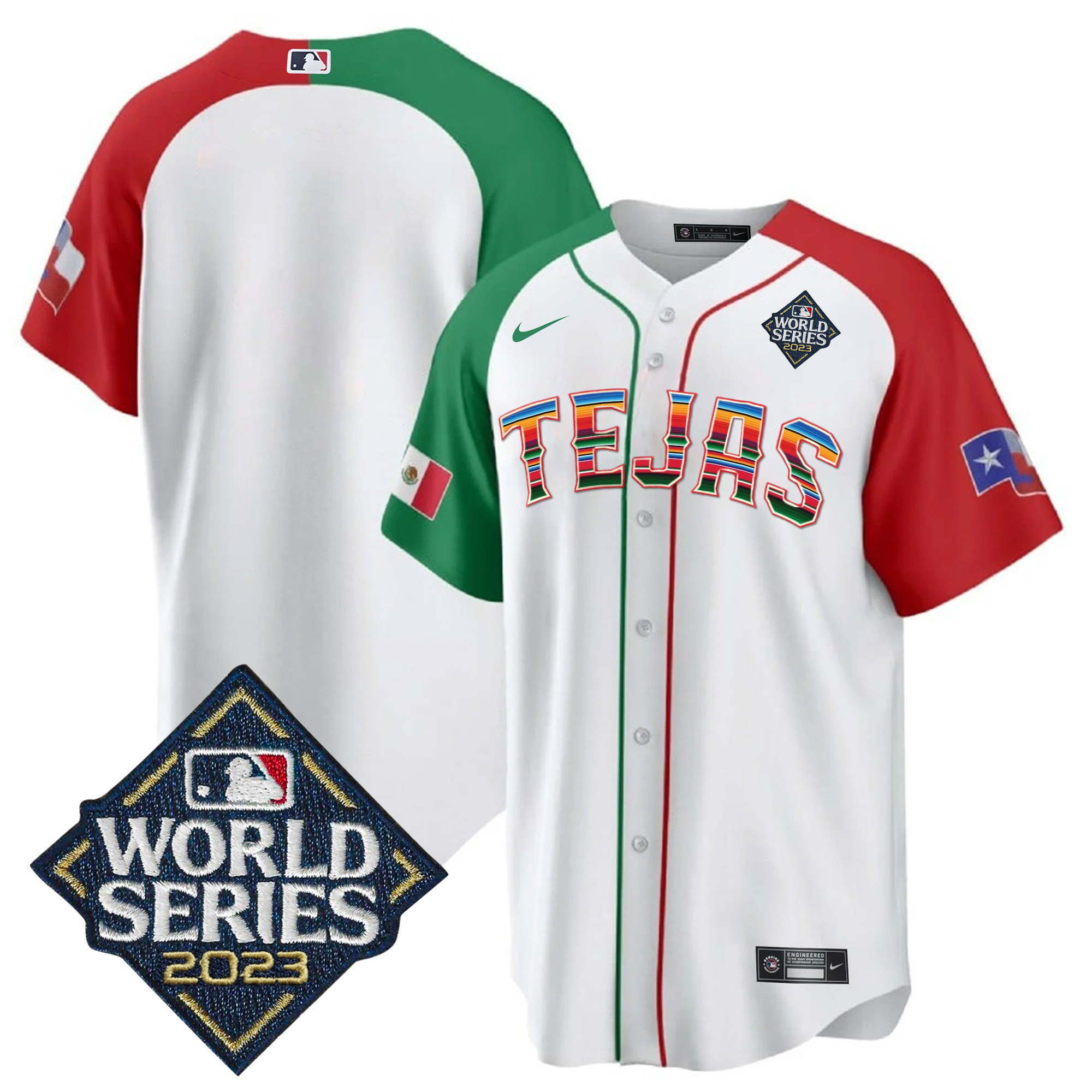 Men's Texas Rangers 2023 World Series Mexico Jersey - All Stitched - Image 35