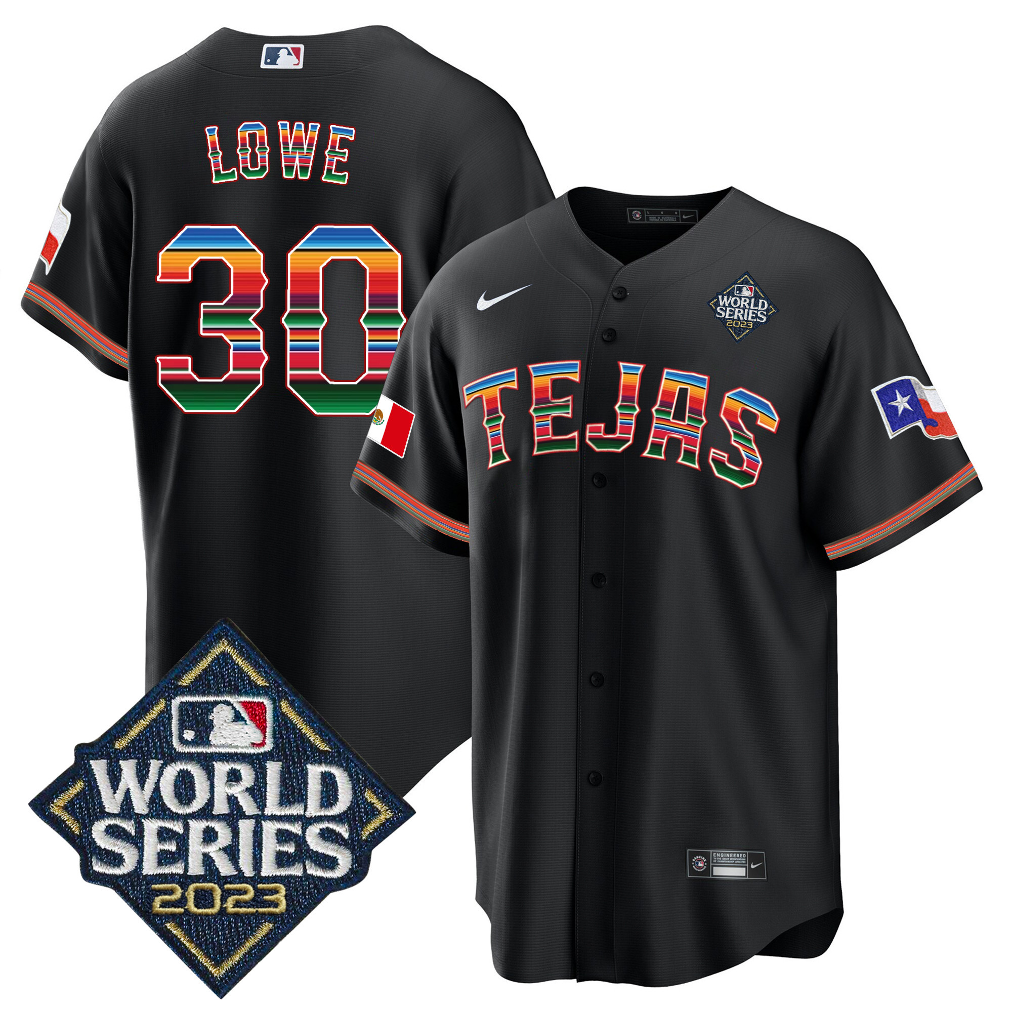 Men's Texas Rangers 2023 World Series Mexico Jersey - All Stitched - Image 6