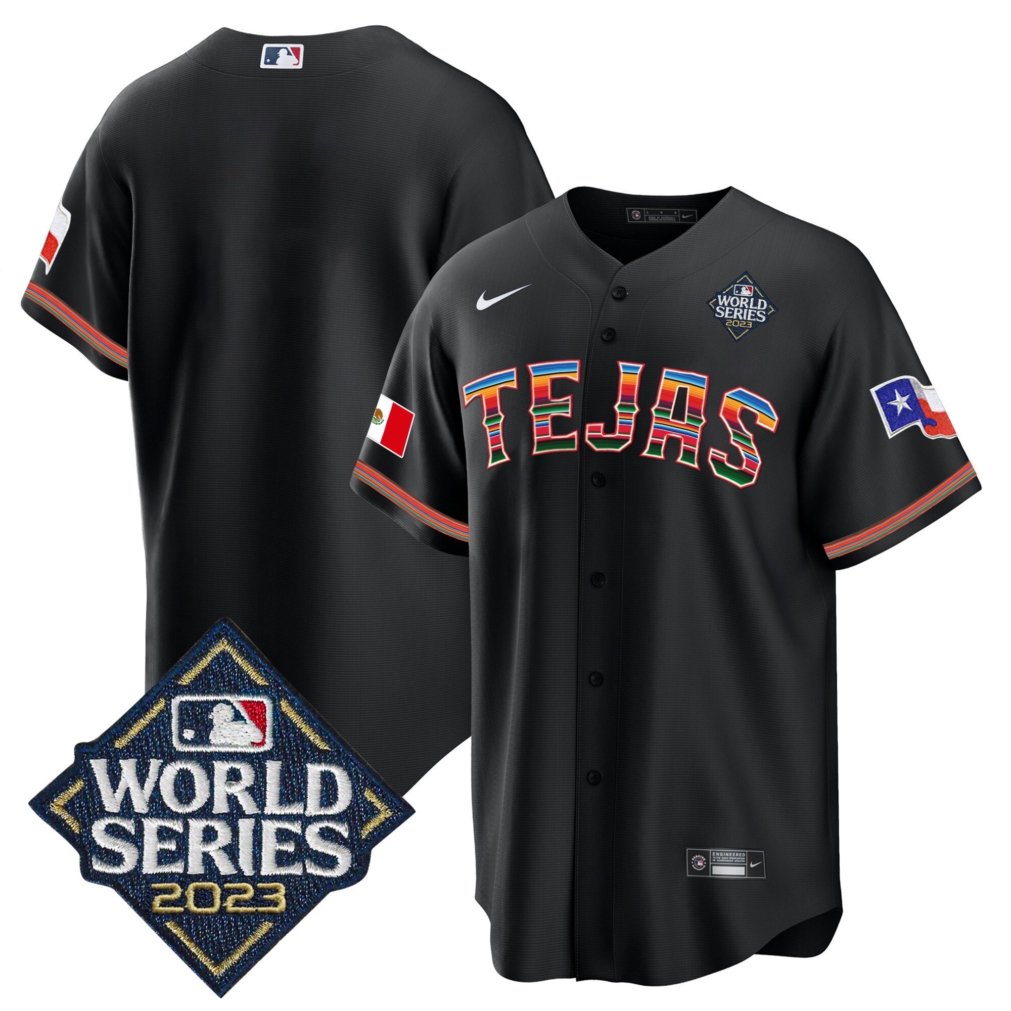 Men's Texas Rangers 2023 World Series Mexico Jersey - All Stitched - Image 7