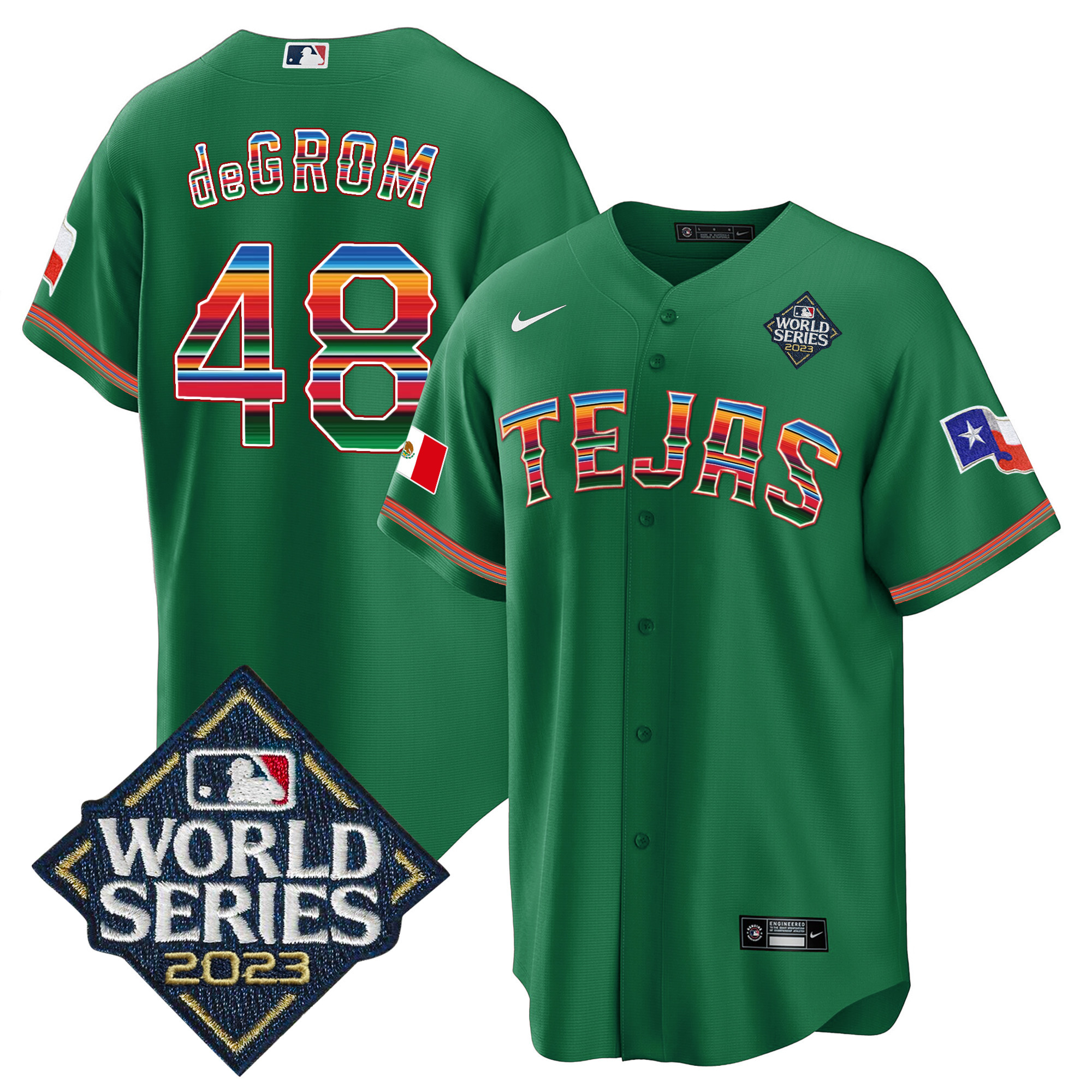 Men's Texas Rangers 2023 World Series Mexico Jersey - All Stitched - Image 23