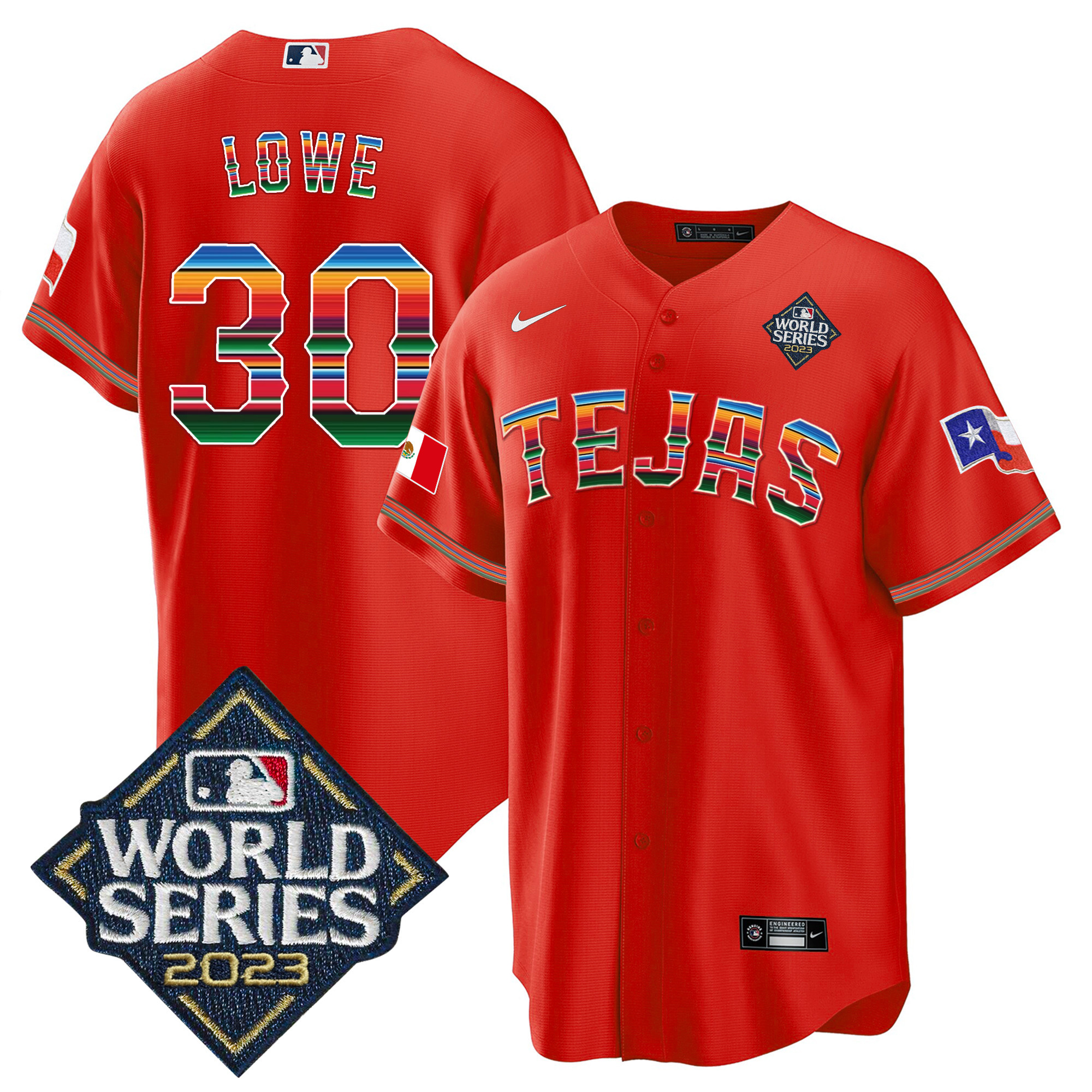 Men's Texas Rangers 2023 World Series Mexico Jersey - All Stitched - Image 13