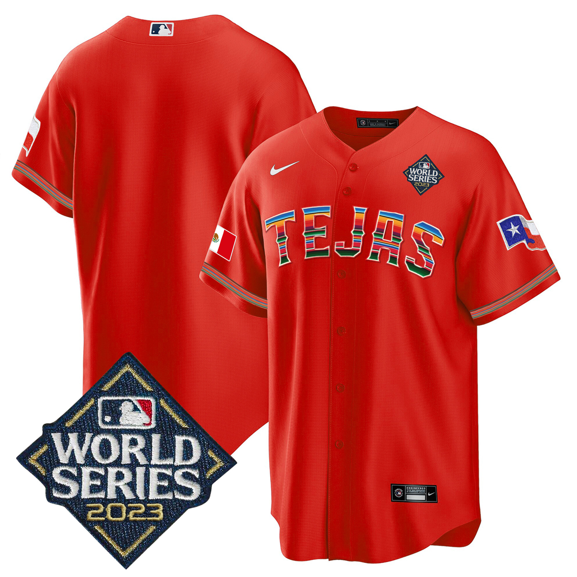 Men's Texas Rangers 2023 World Series Mexico Jersey - All Stitched - Image 14