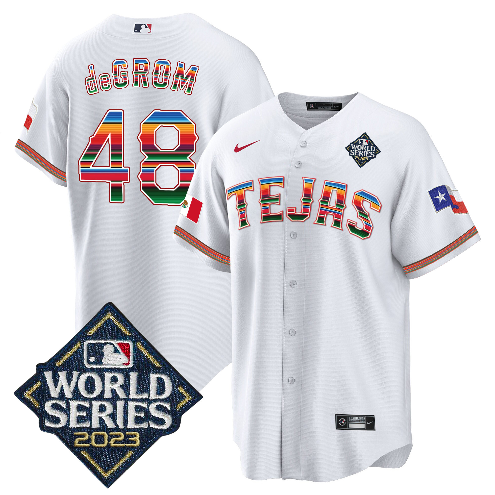 Men's Texas Rangers 2023 World Series Mexico Jersey - All Stitched - Image 16