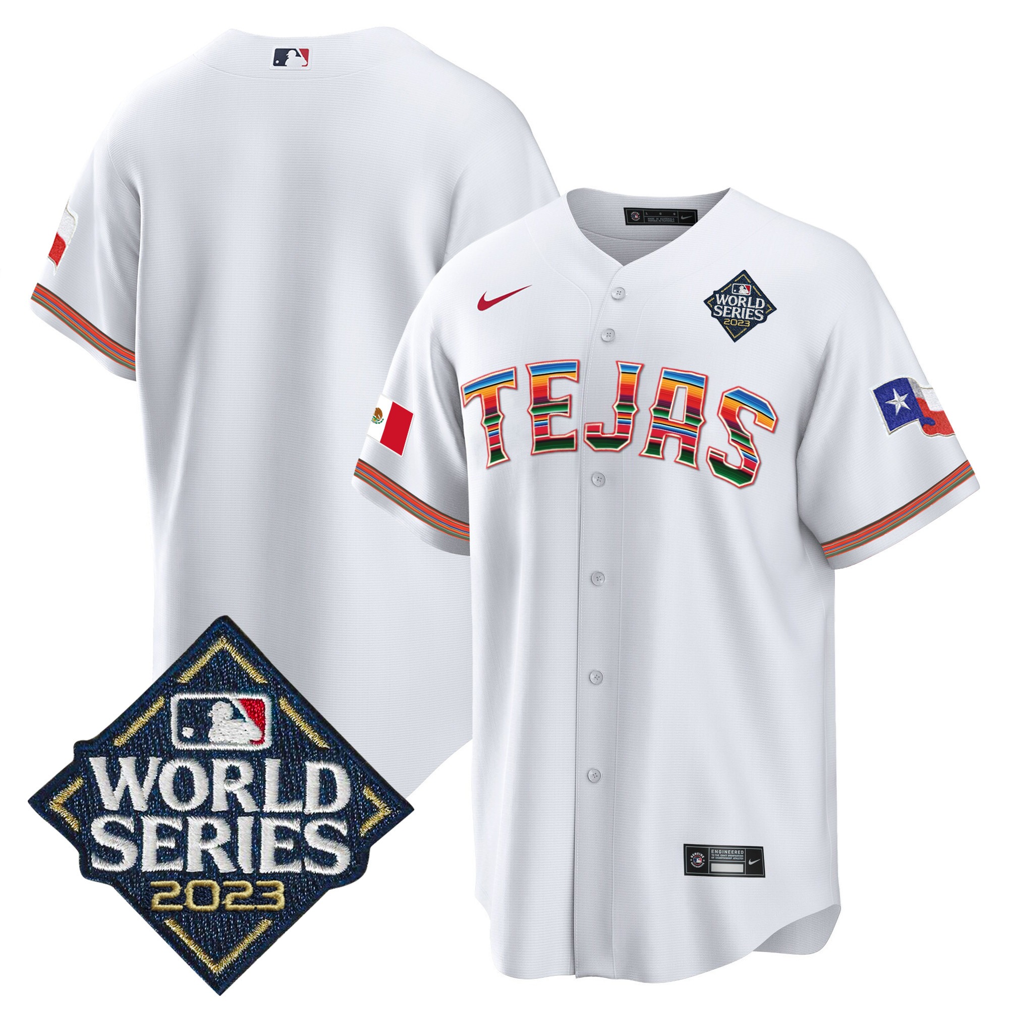 Men's Texas Rangers 2023 World Series Mexico Jersey - All Stitched - Image 21