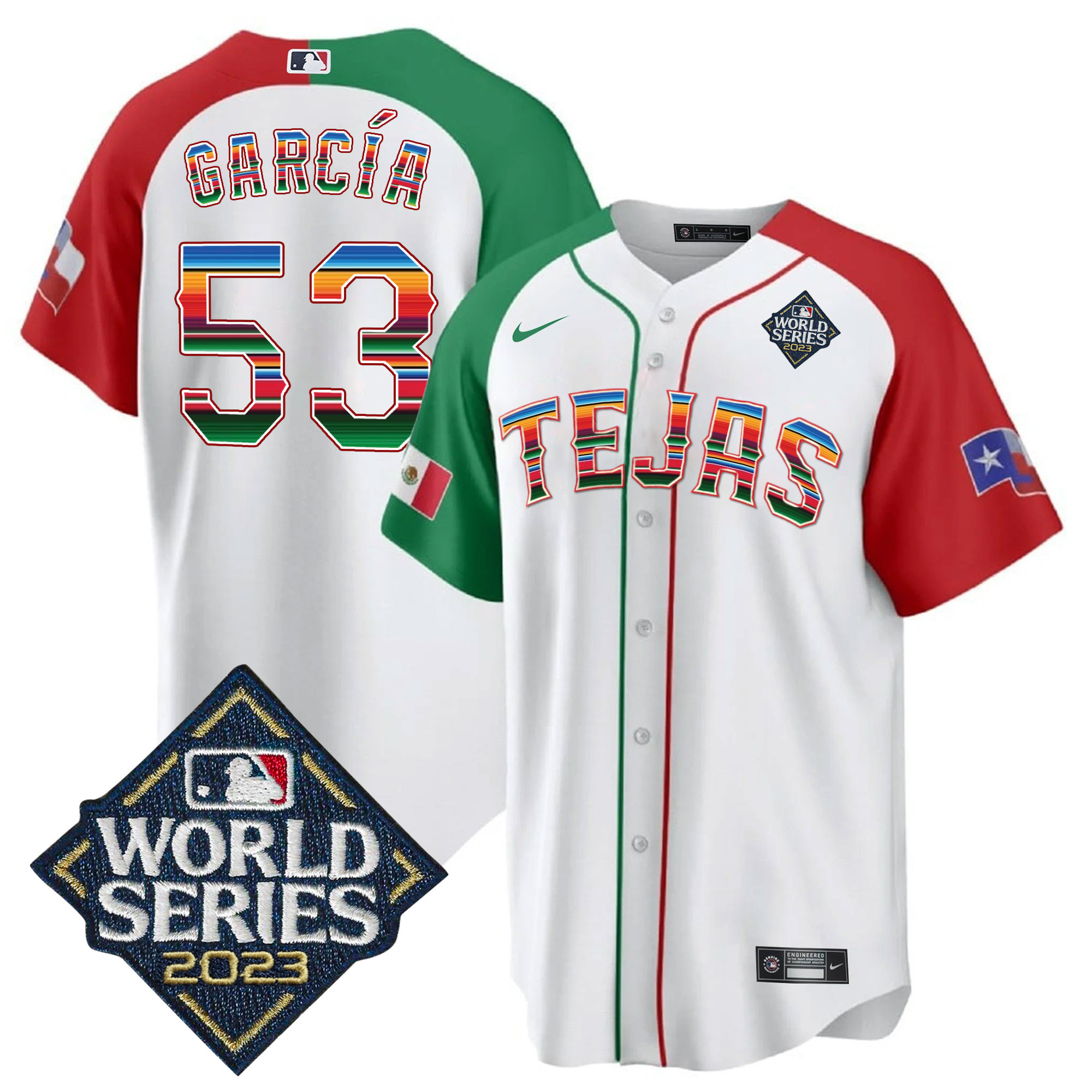 Men's Texas Rangers 2023 World Series Mexico Jersey - All Stitched - Image 31