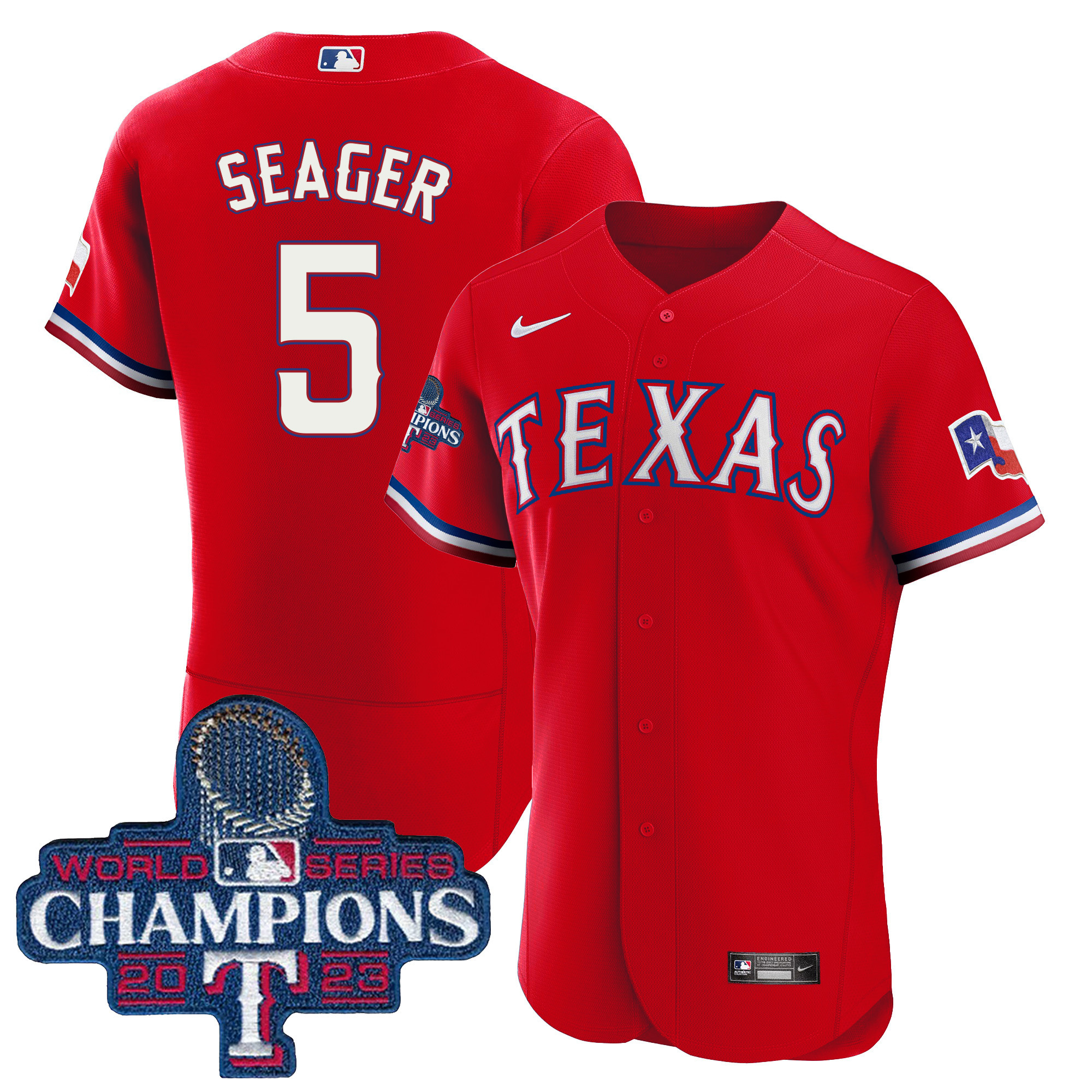 Men's Texas Rangers 2023 World Series Champions Flex Base Jersey - All Stitched - Image 28