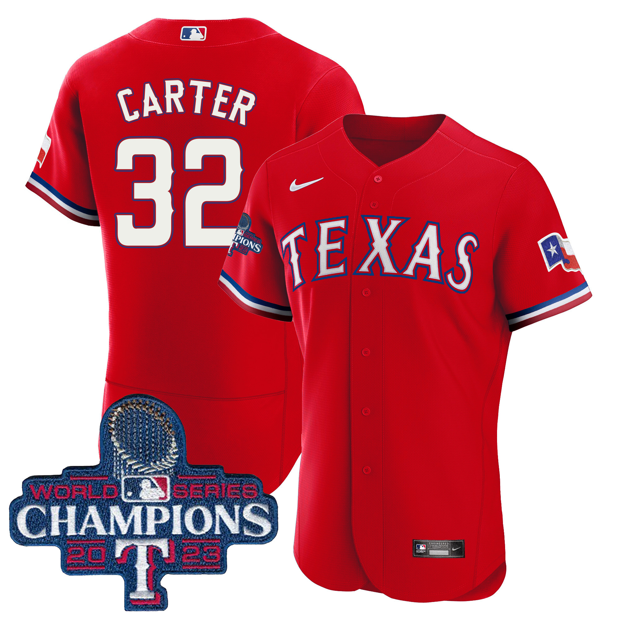 Men's Texas Rangers 2023 World Series Champions Flex Base Jersey - All Stitched - Image 33