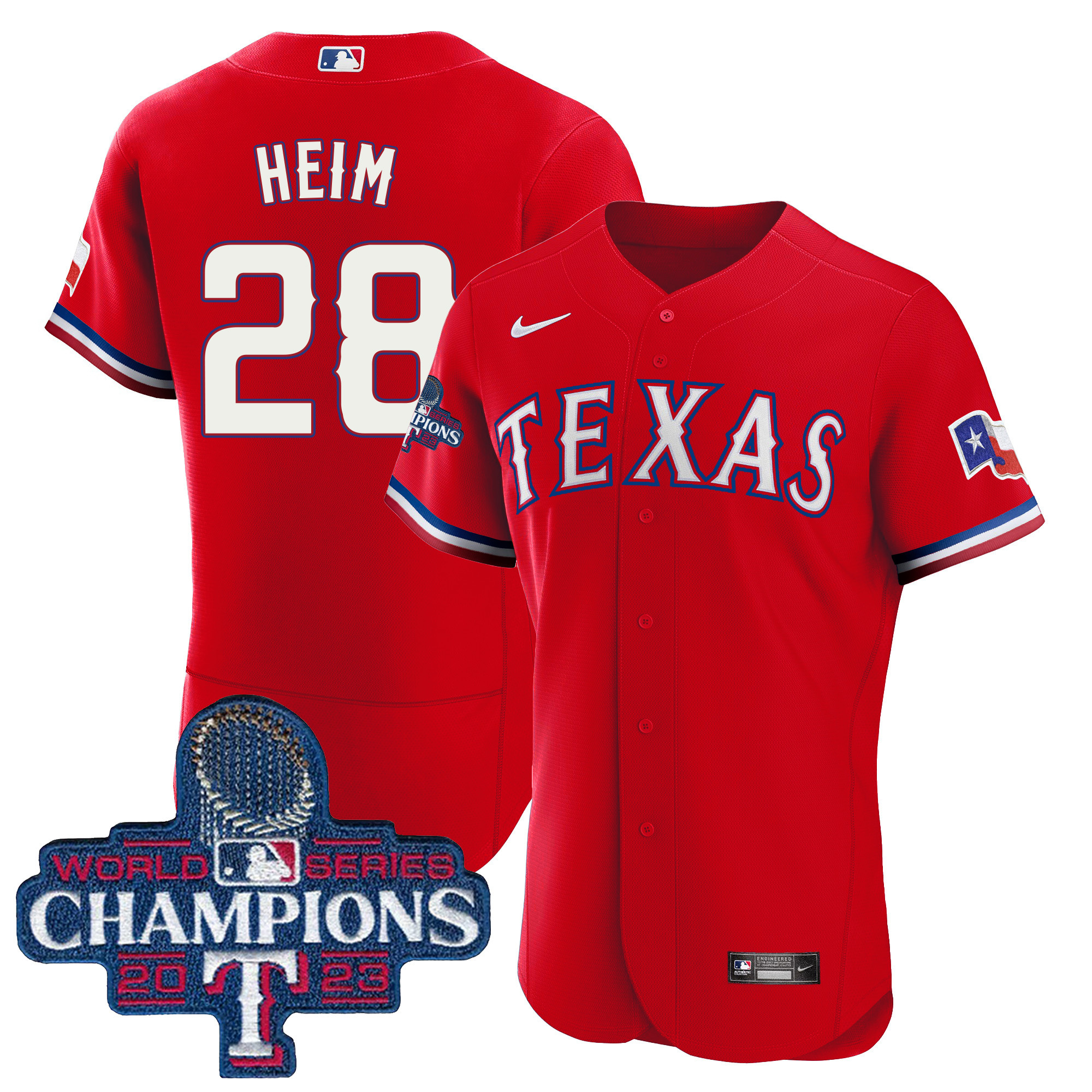 Men's Texas Rangers 2023 World Series Champions Flex Base Jersey - All Stitched - Image 34