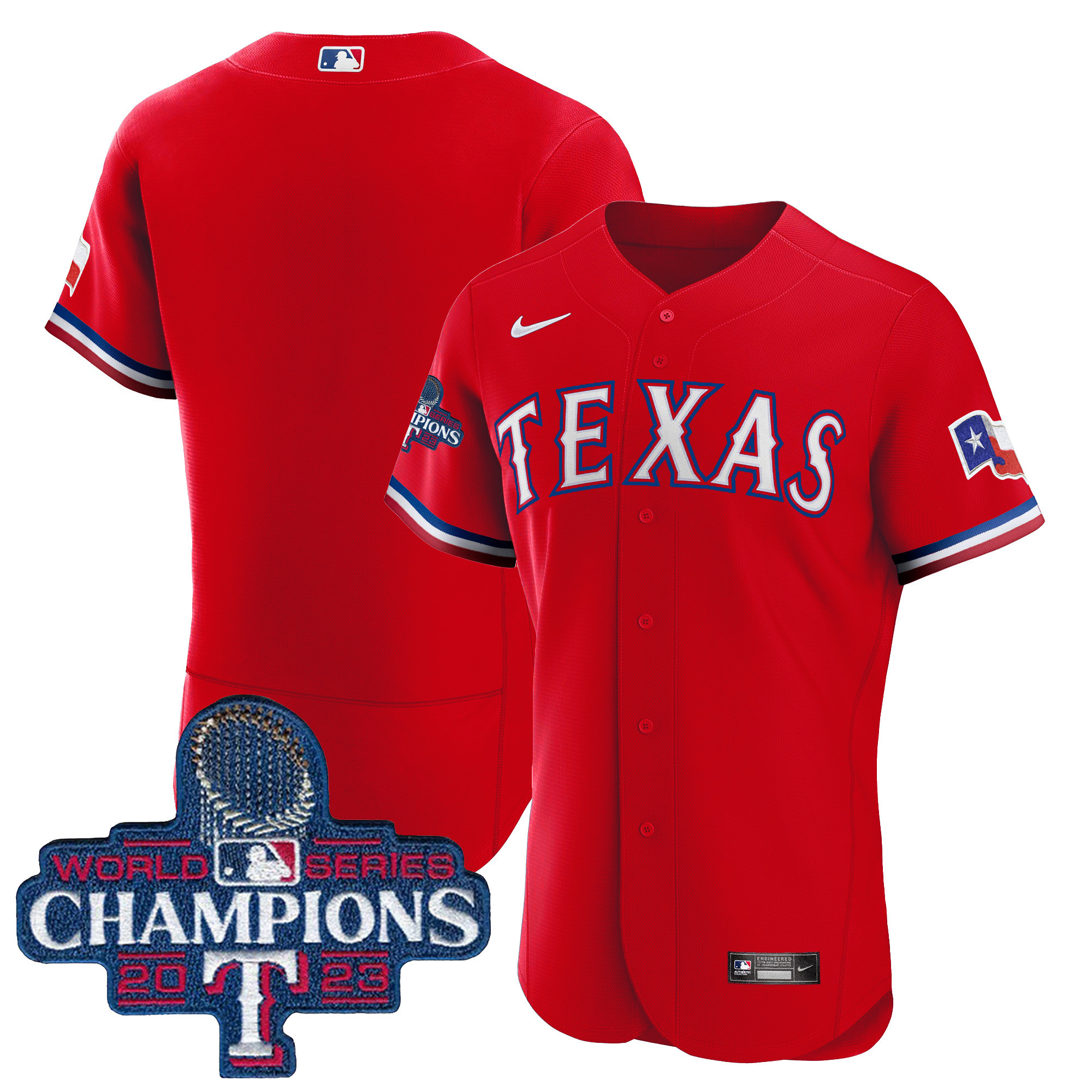 Men's Texas Rangers 2023 World Series Champions Flex Base Jersey - All Stitched - Image 36