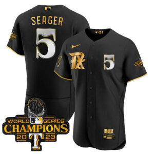 Men's Texas Rangers 2023 World Series Champions City Connect Flex Gold Jersey - All Stitched