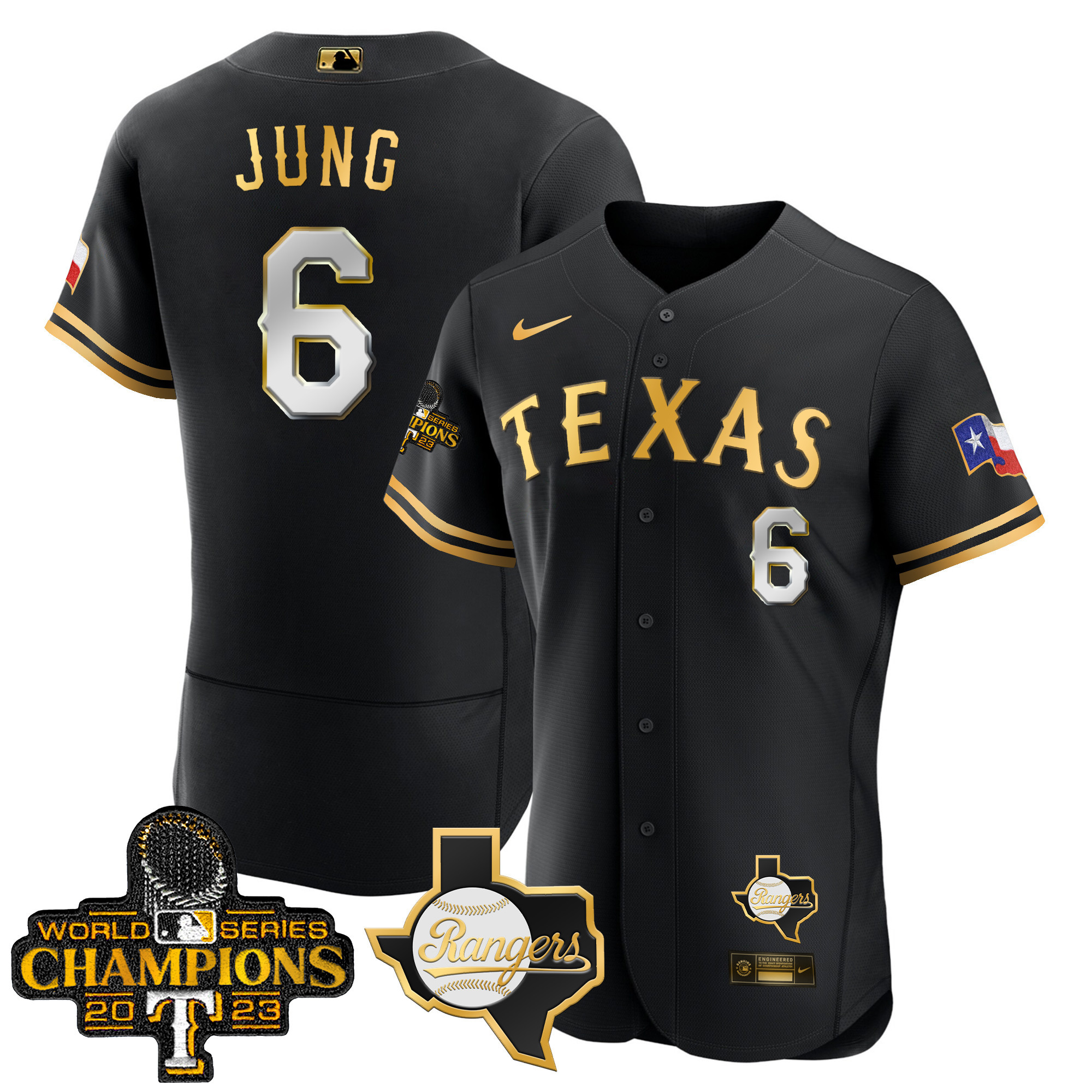 Men's Texas Rangers 2023 World Series Champions Flex Base Jersey V2 - All Stitched - Image 5