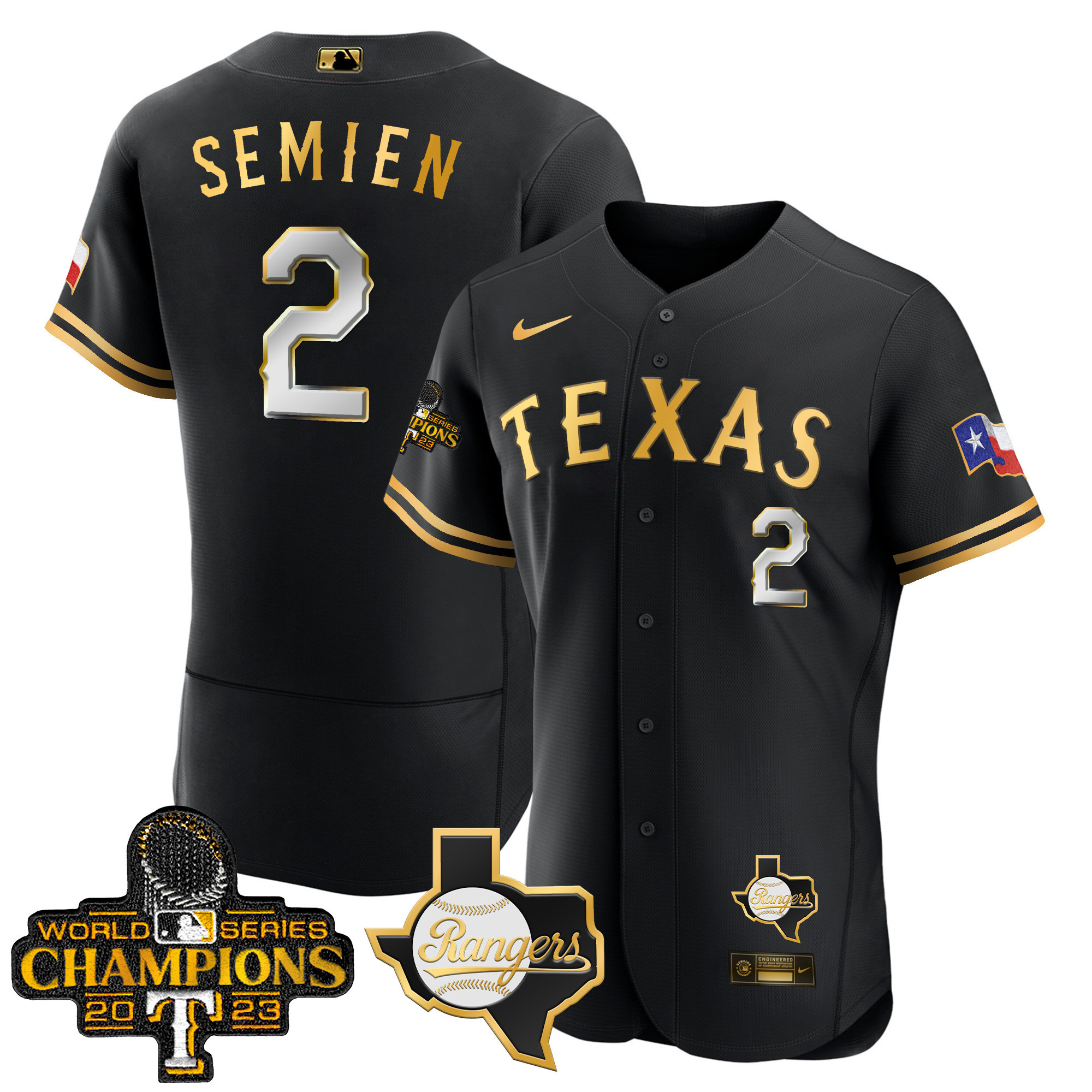 Men's Texas Rangers 2023 World Series Champions Flex Base Jersey V2 - All Stitched - Image 2