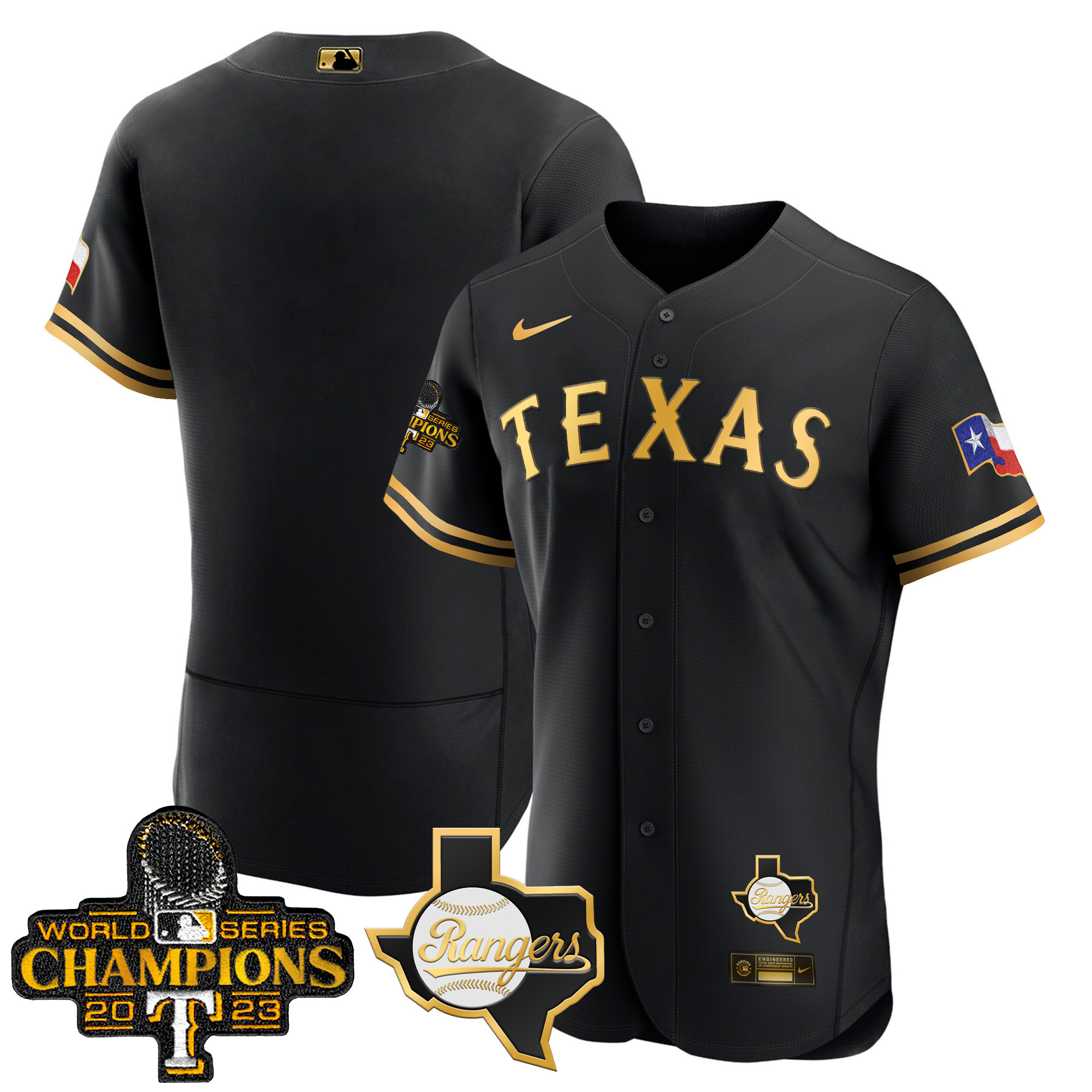 Men's Texas Rangers 2023 World Series Champions Flex Base Jersey V2 - All Stitched - Image 9