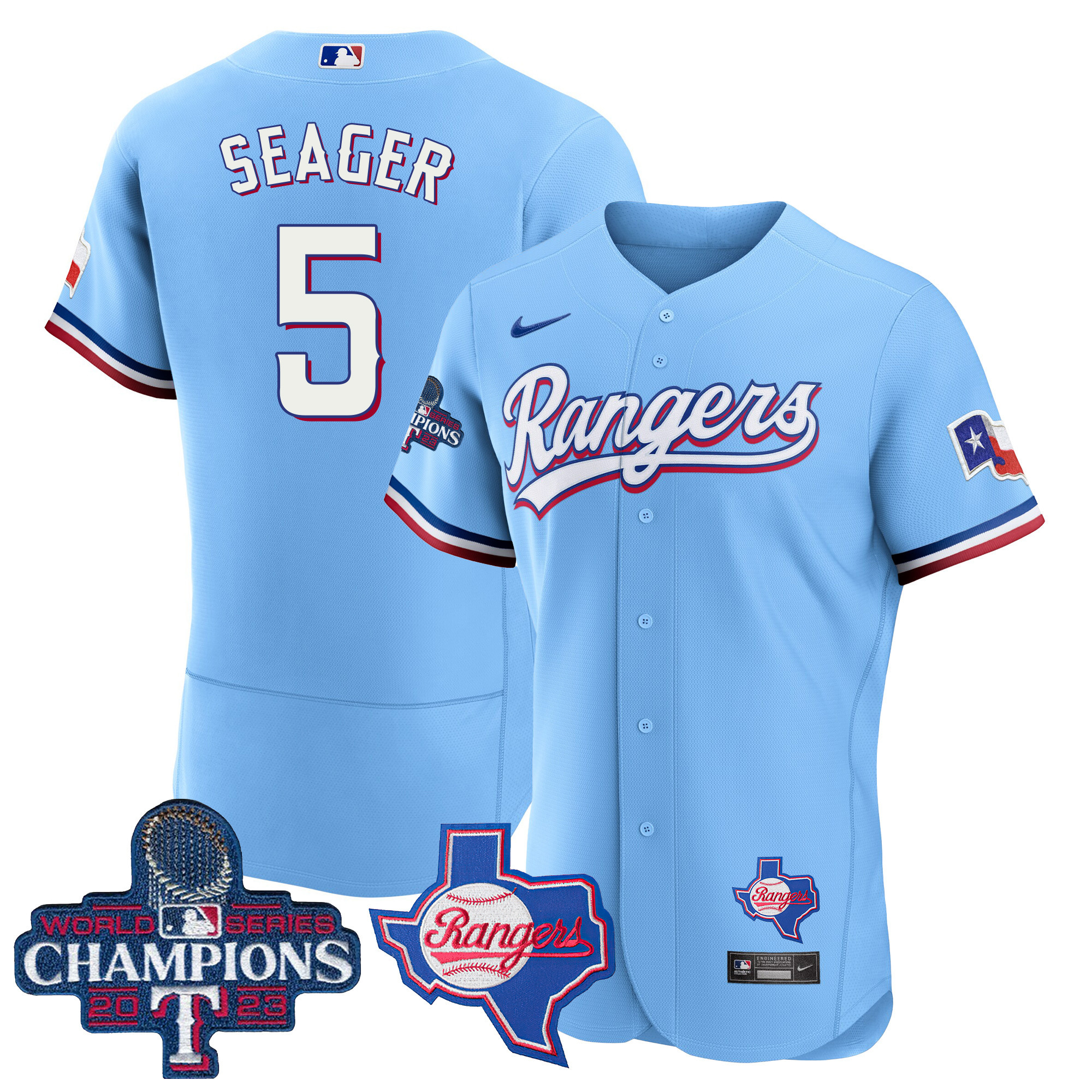 Men's Texas Rangers 2023 World Series Champions Flex Base Jersey V2 - All Stitched - Image 37