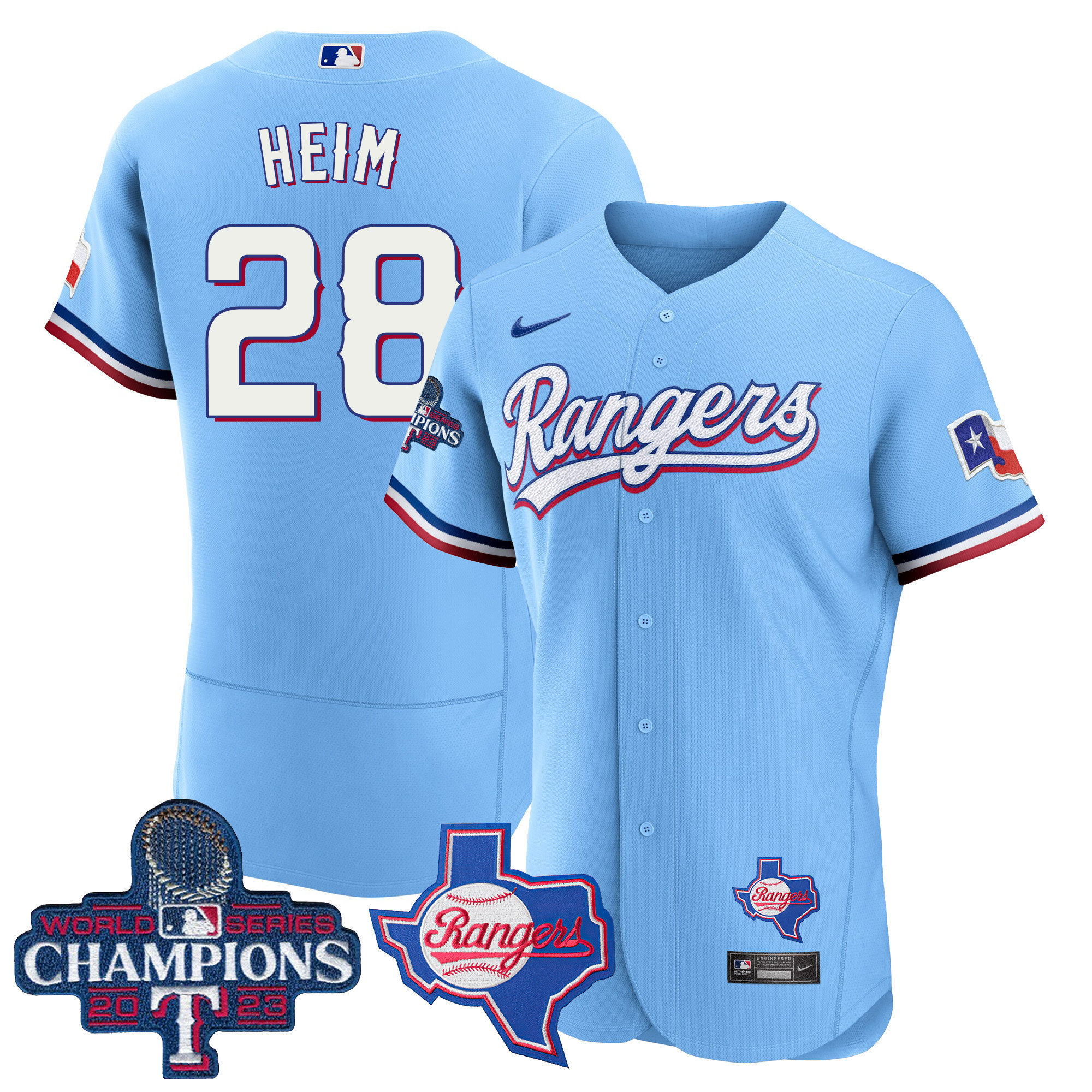 Men's Texas Rangers 2023 World Series Champions Flex Base Jersey V2 - All Stitched - Image 43