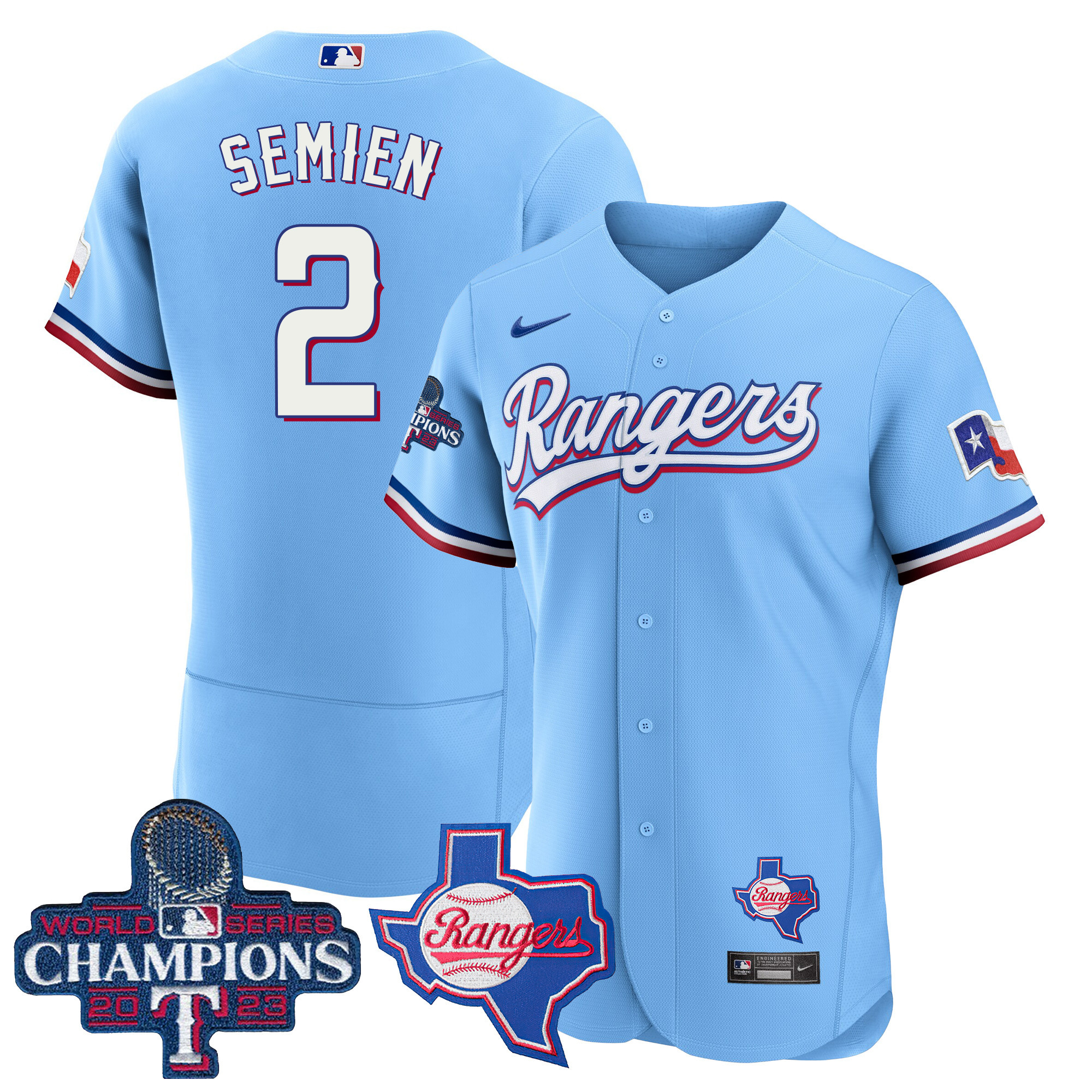 Men's Texas Rangers 2023 World Series Champions Flex Base Jersey V2 - All Stitched - Image 38