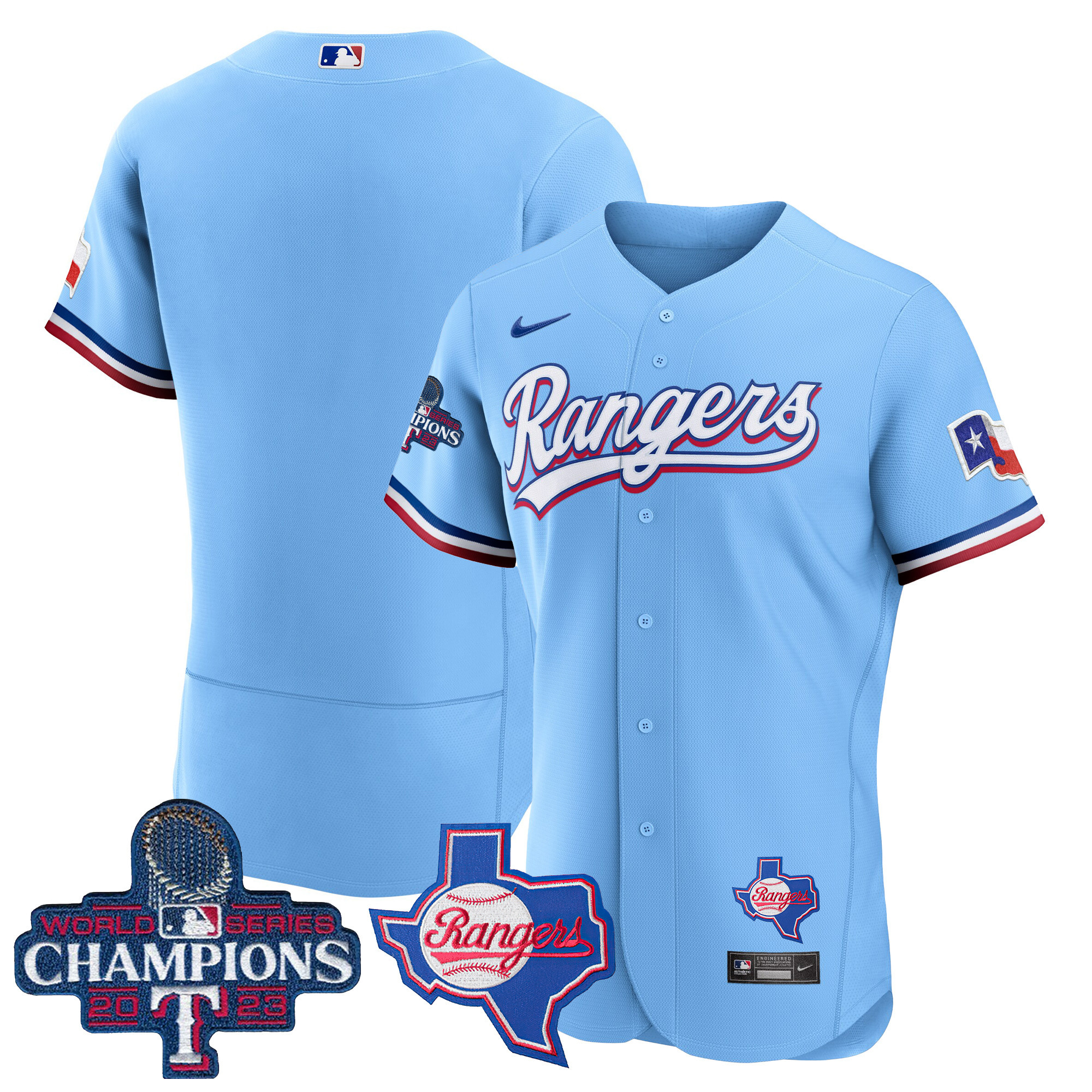 Men's Texas Rangers 2023 World Series Champions Flex Base Jersey V2 - All Stitched - Image 45