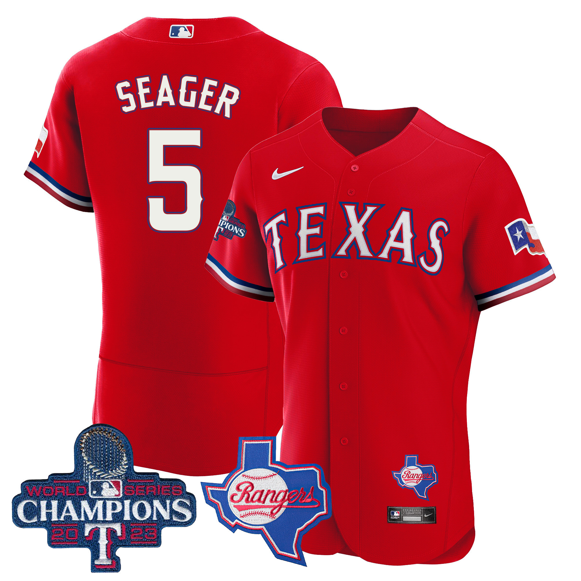 Men's Texas Rangers 2023 World Series Champions Flex Base Jersey V2 - All Stitched - Image 28
