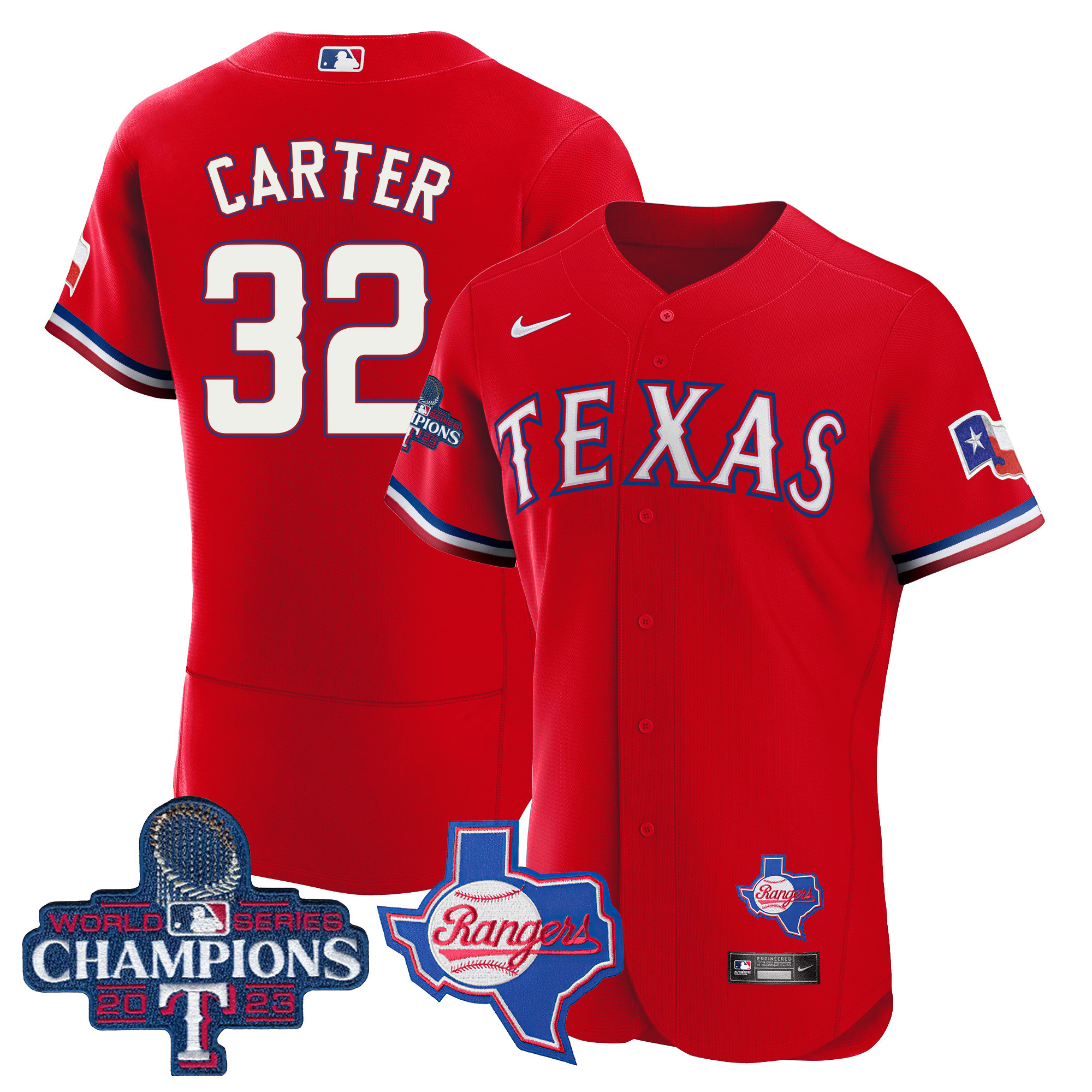 Men's Texas Rangers 2023 World Series Champions Flex Base Jersey V2 - All Stitched - Image 33