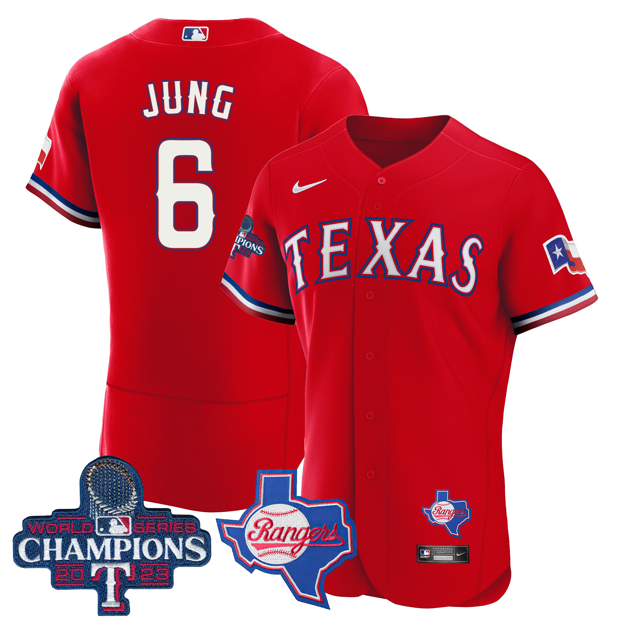 Men's Texas Rangers 2023 World Series Champions Flex Base Jersey V2 - All Stitched - Image 32