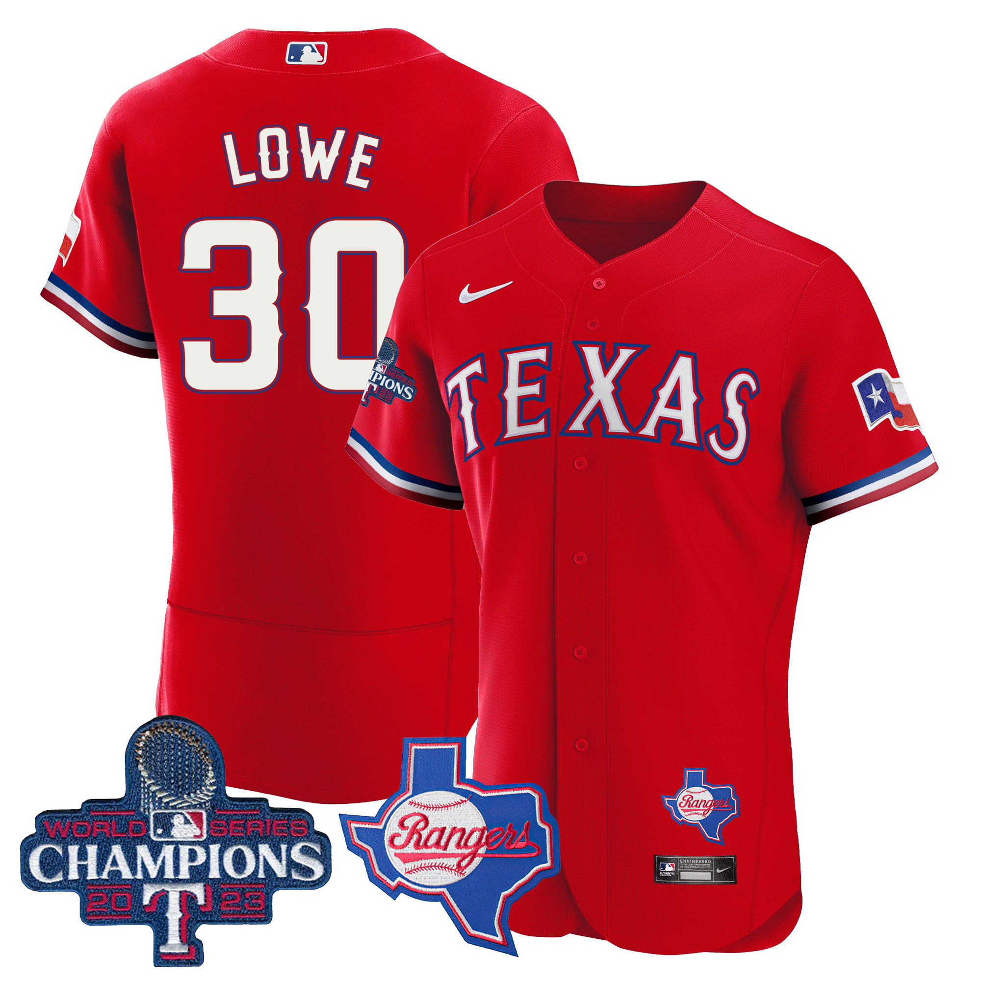 Men's Texas Rangers 2023 World Series Champions Flex Base Jersey V2 - All Stitched - Image 30