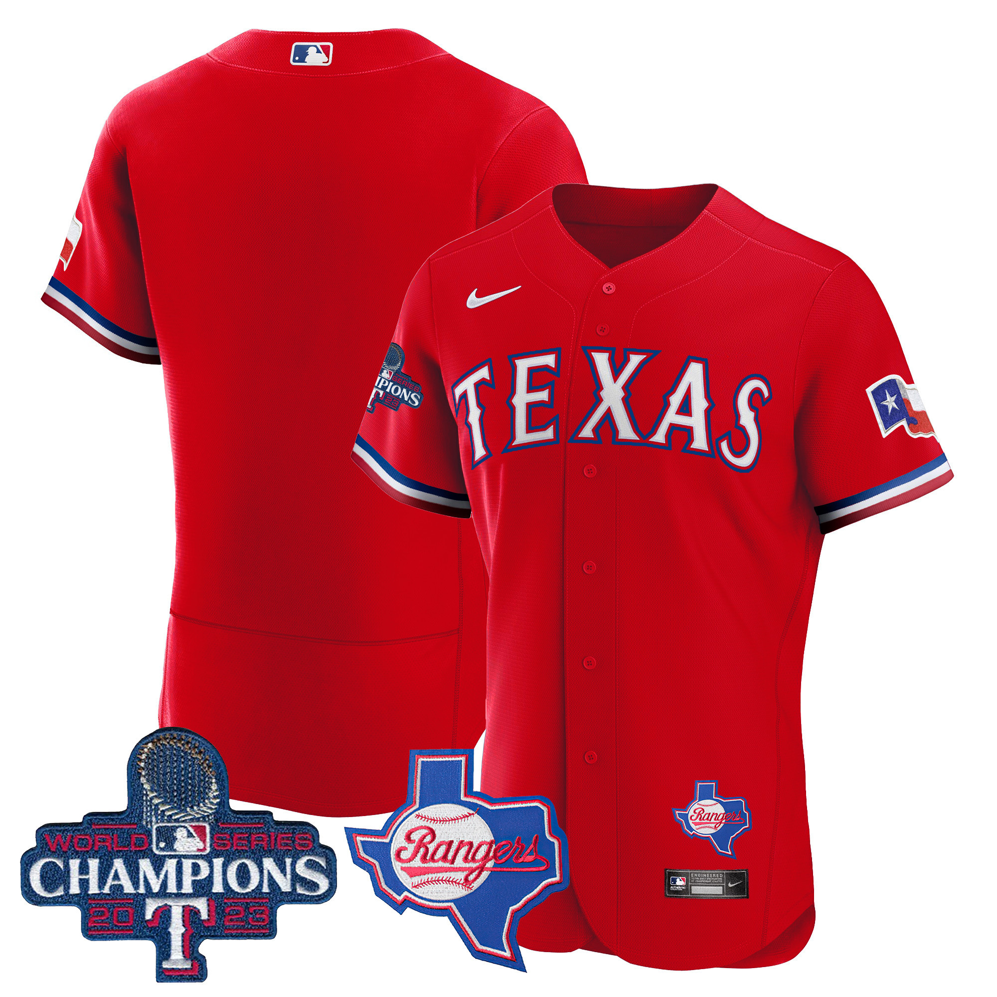 Men's Texas Rangers 2023 World Series Champions Flex Base Jersey V2 - All Stitched - Image 36