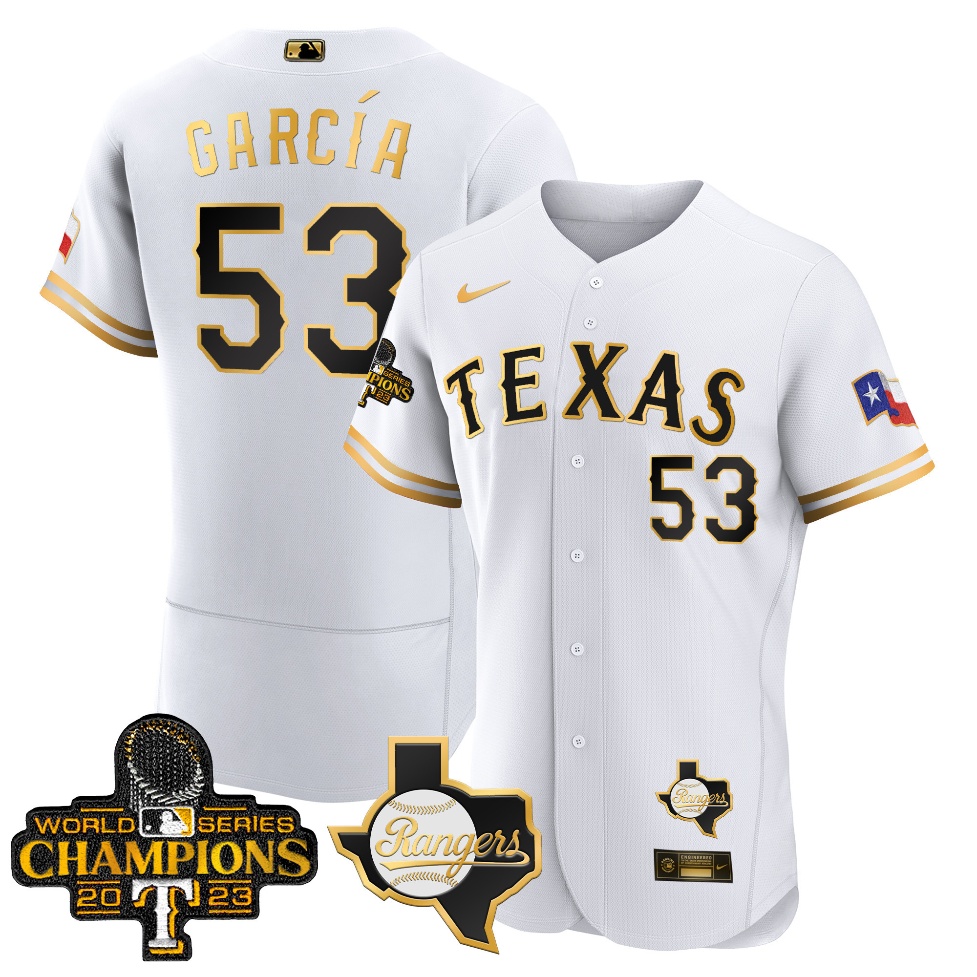 Men's Texas Rangers 2023 World Series Champions Flex Base Jersey V2 - All Stitched - Image 13