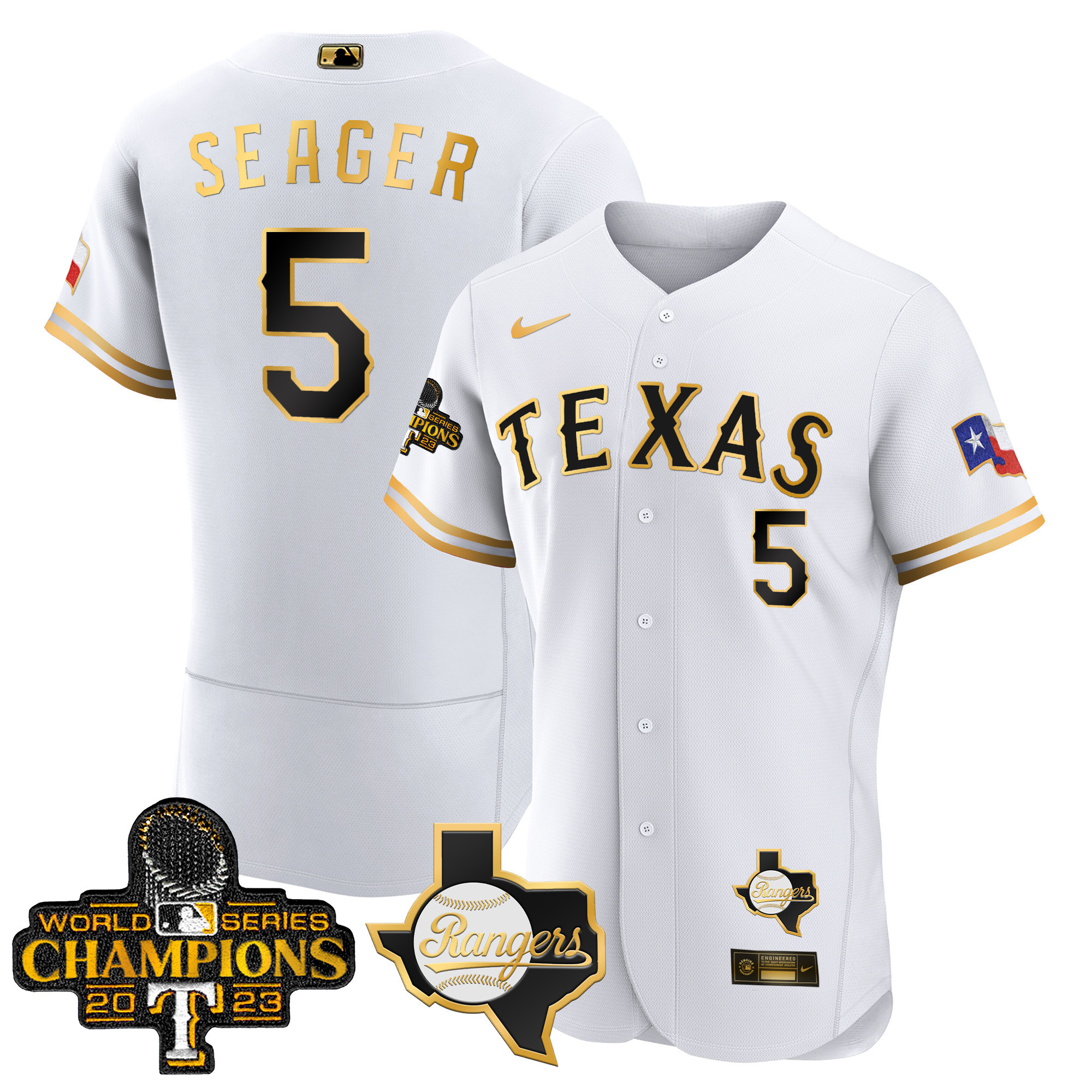 Men's Texas Rangers 2023 World Series Champions Flex Base Jersey V2 - All Stitched - Image 10