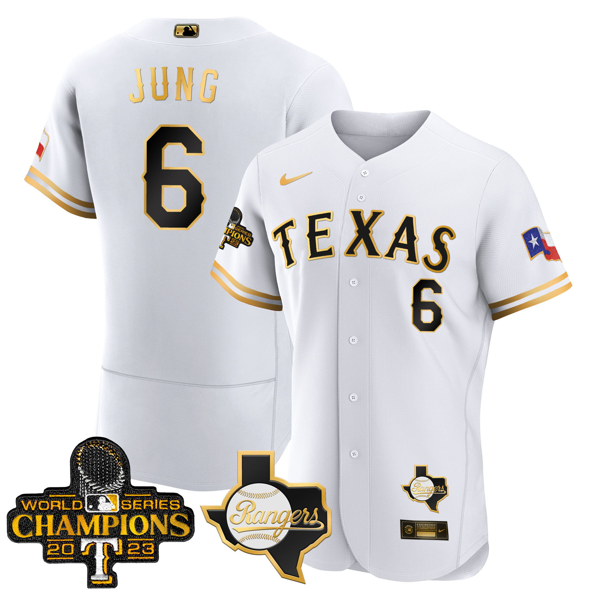 Men's Texas Rangers 2023 World Series Champions Flex Base Jersey V2 - All Stitched - Image 14