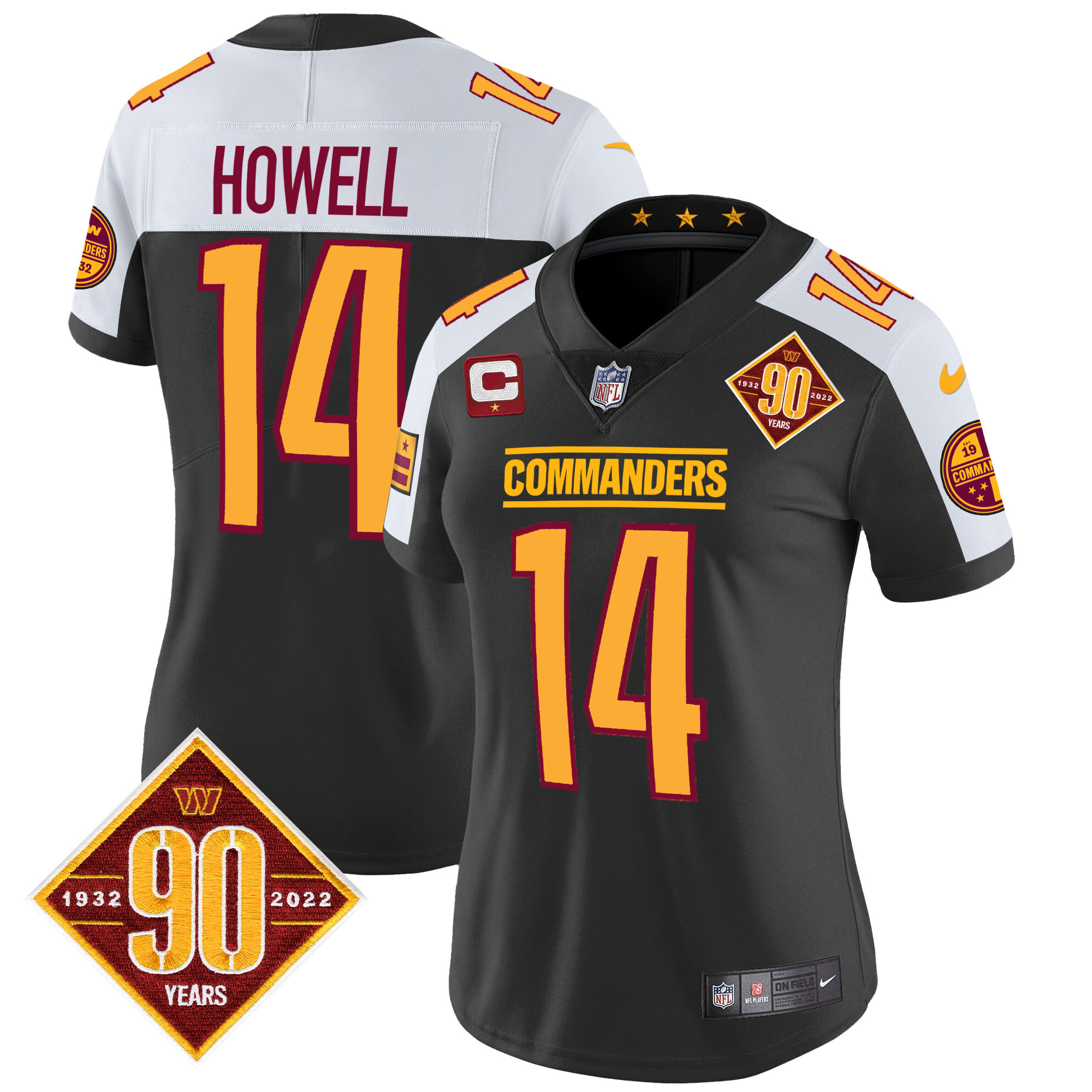 Women's Washington Commanders 90th Anniversary Patch Vapor Jersey - All Stitched - Image 6