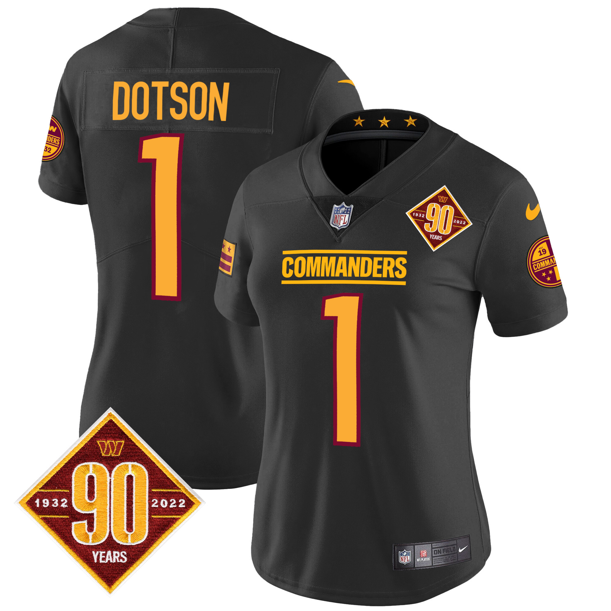 Women's Washington Commanders 90th Anniversary Patch Vapor Jersey - All Stitched - Image 15
