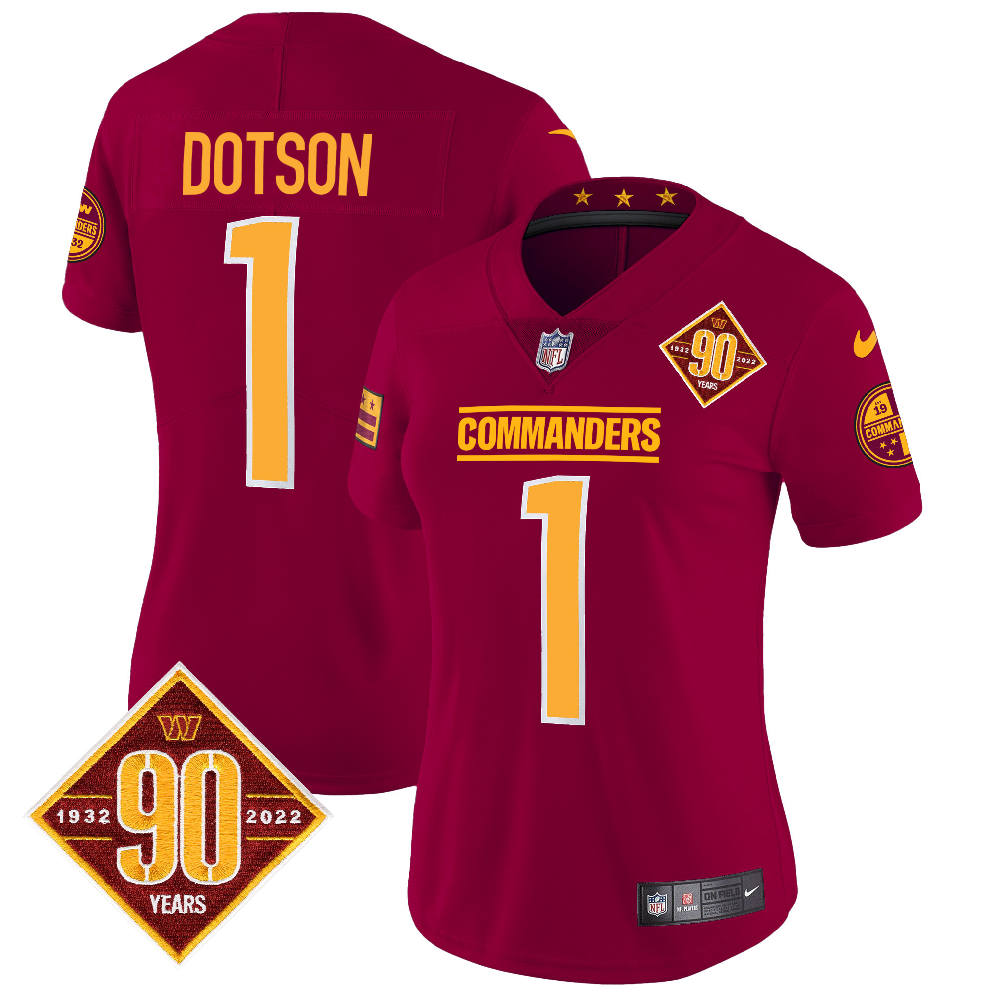 Women's Washington Commanders 90th Anniversary Patch Vapor Jersey - All Stitched - Image 20