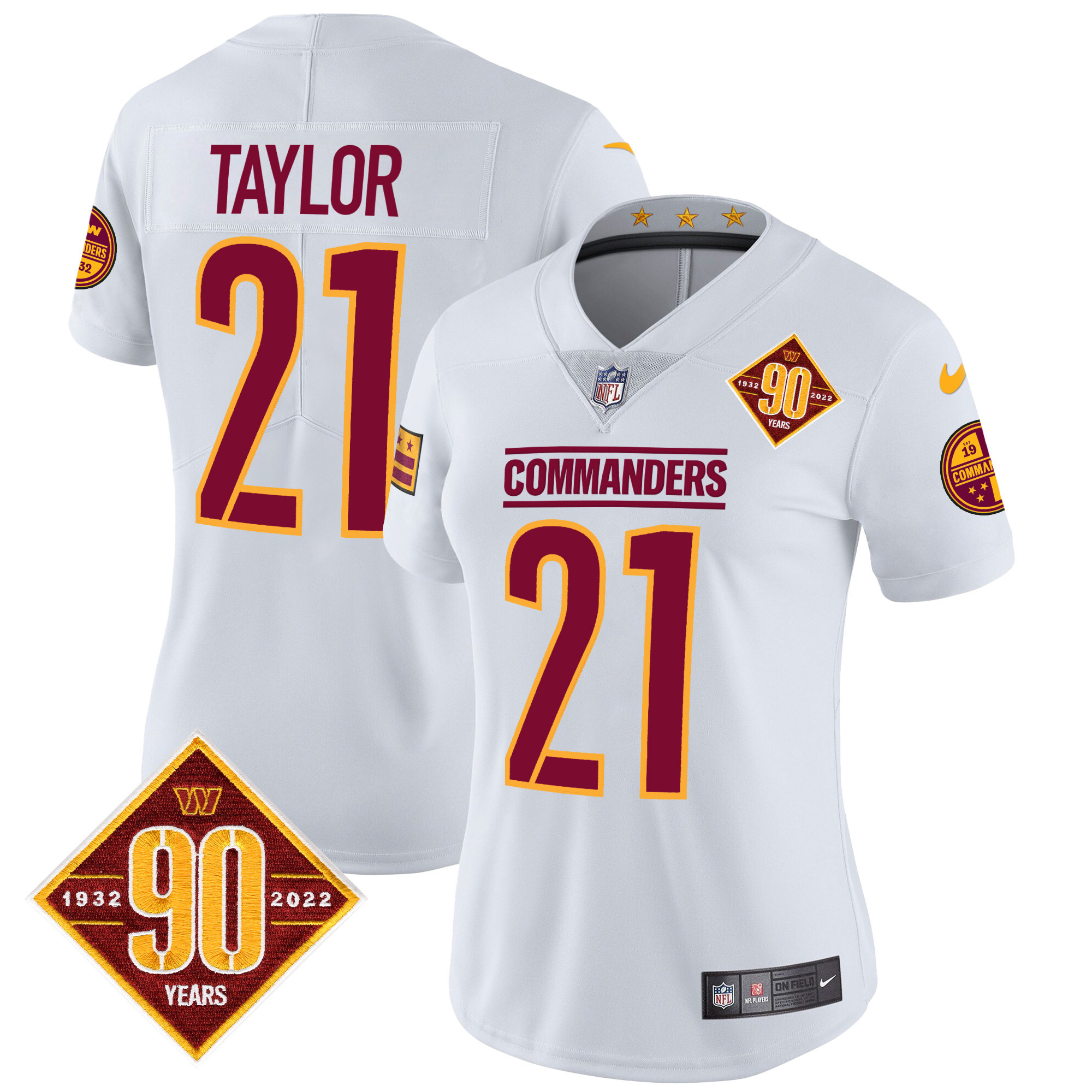 Women's Washington Commanders 90th Anniversary Patch Vapor Jersey - All Stitched - Image 24