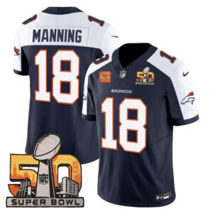 Peyton Manning Denver Broncos Super Bowl 50 Patch Vapor Jersey - All Stitched