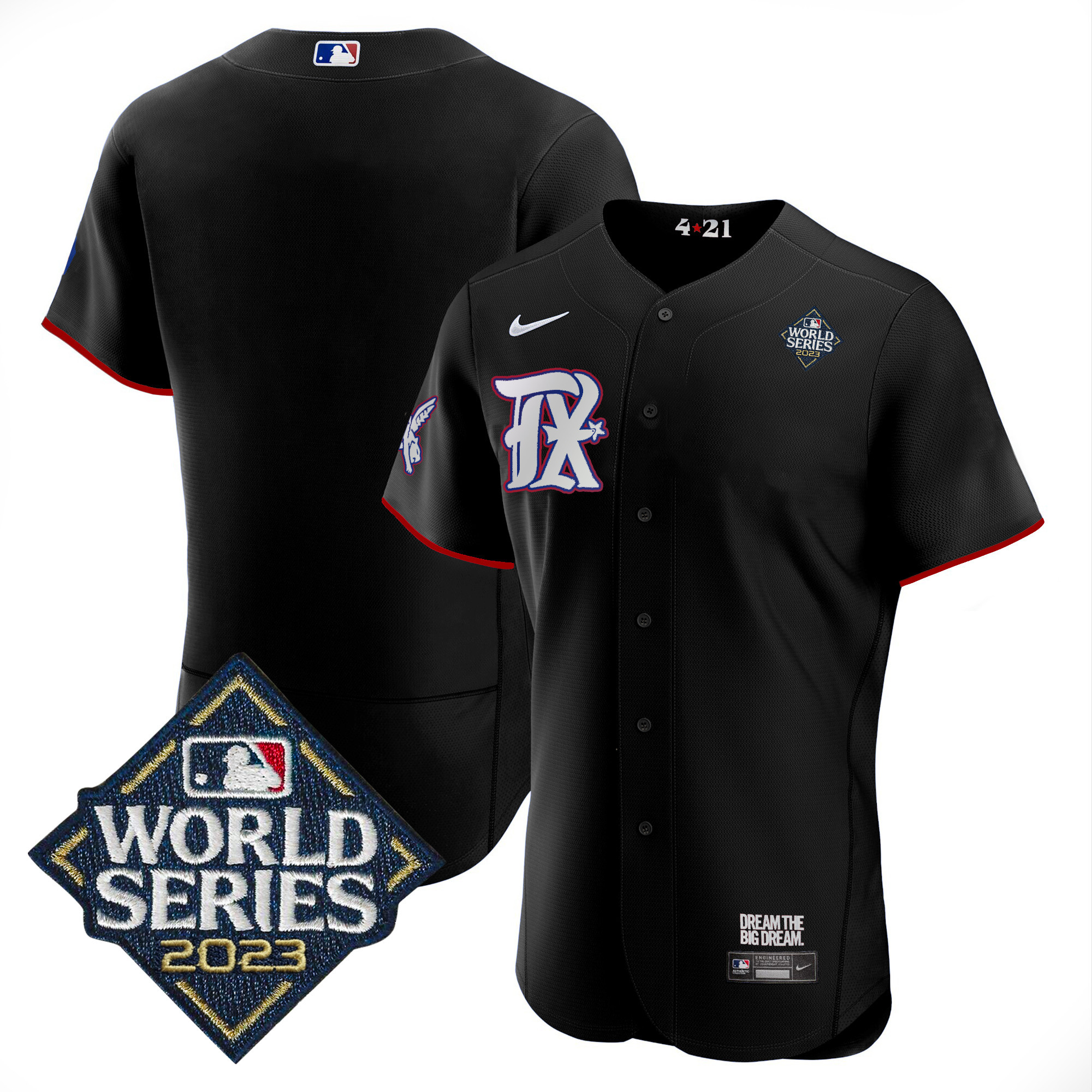 Men's Texas Rangers 2023 World Series City Connect Flex Base Jersey - All Stitched - Image 32