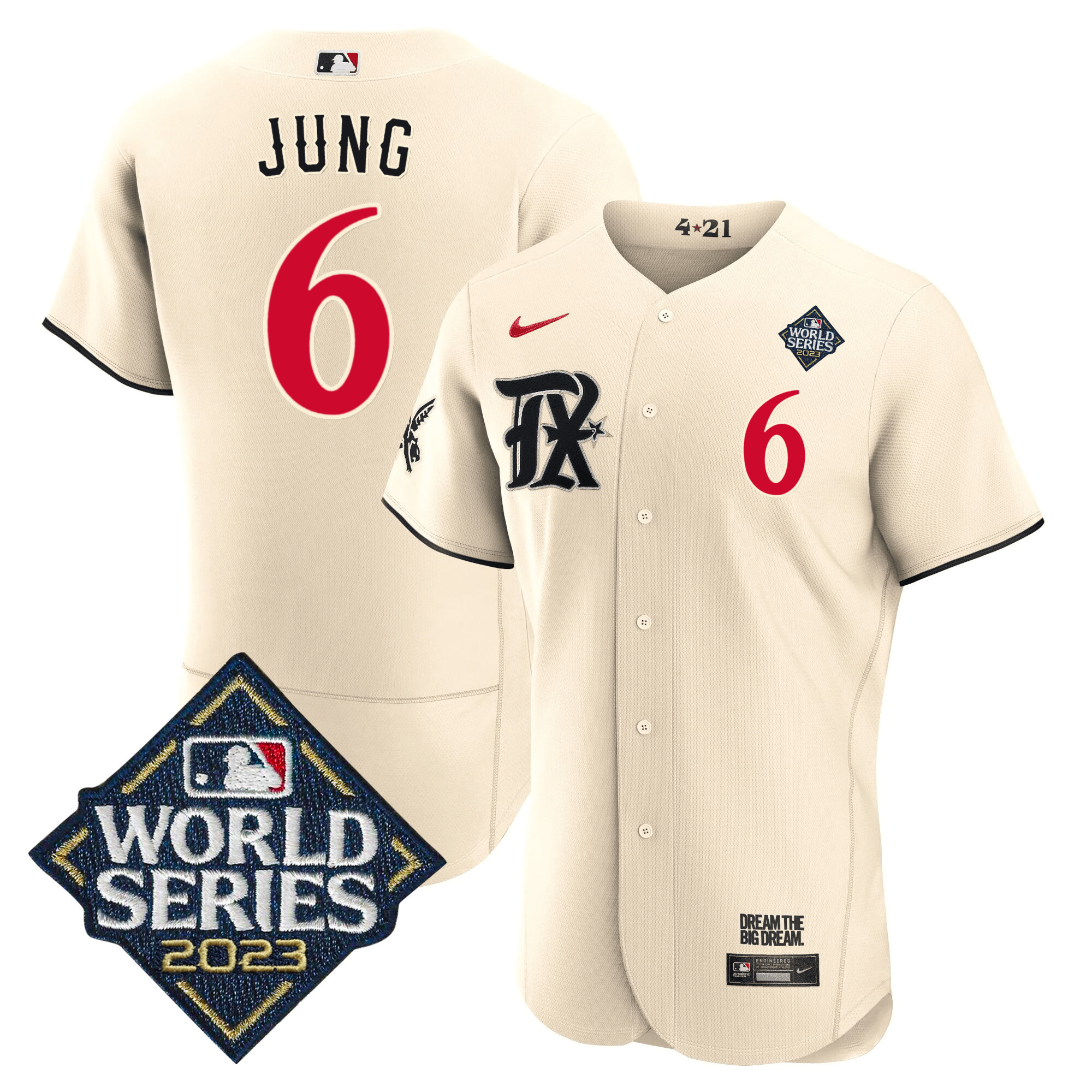 Men's Texas Rangers 2023 World Series City Connect Flex Base Jersey - All Stitched - Image 5